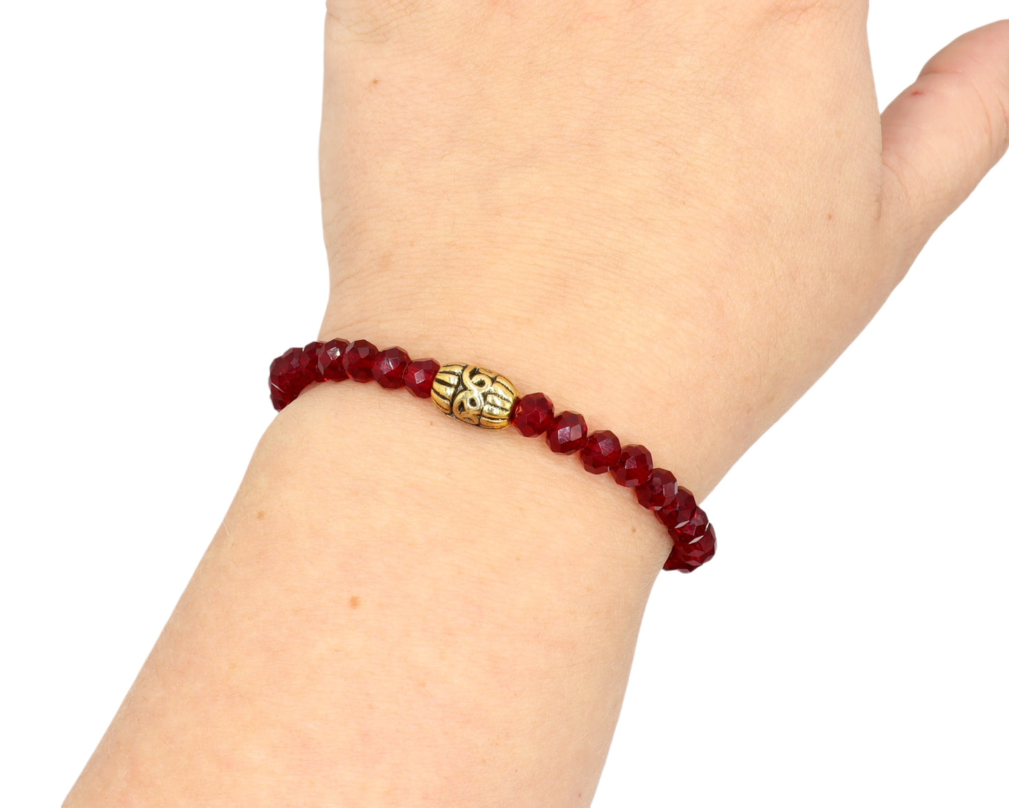 Autumn Crimson Red and Golden Leaf Sparkle Crystal Dream Bracelet by Monkey's Mojo