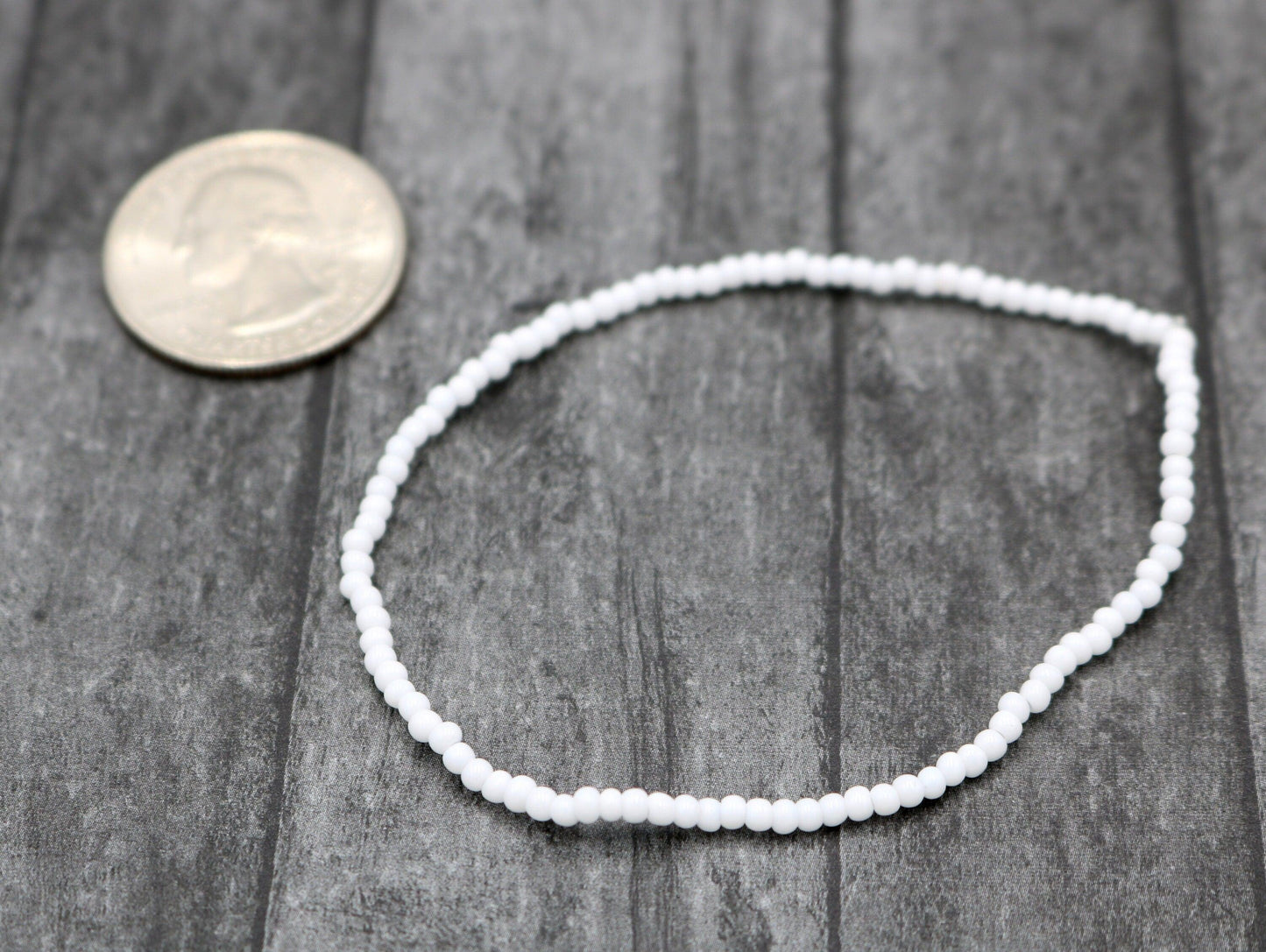 Tiny Balls of Snow Snowball Winter Vibe 2mm Glass Seed Bead Fun Boho Stretch Stack Bracelet Women’s Gift 2022 - Monkeysmojo