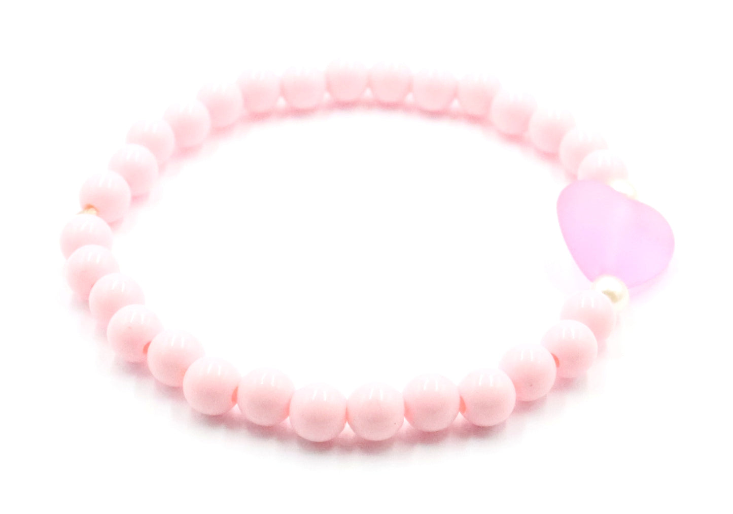 Life in Plastic - Love is Fantastic - Pink Heart & Pearl Women's Stretch Bracelet by Monkey's Mojo