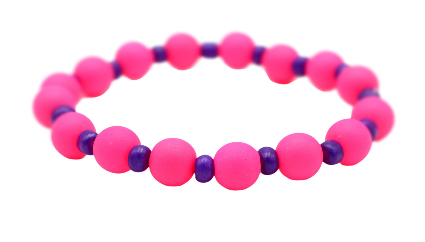 Festival Vibes and Hot Pink Lights Women's Fun and Bright Stretch Bracelet - Monkeysmojo