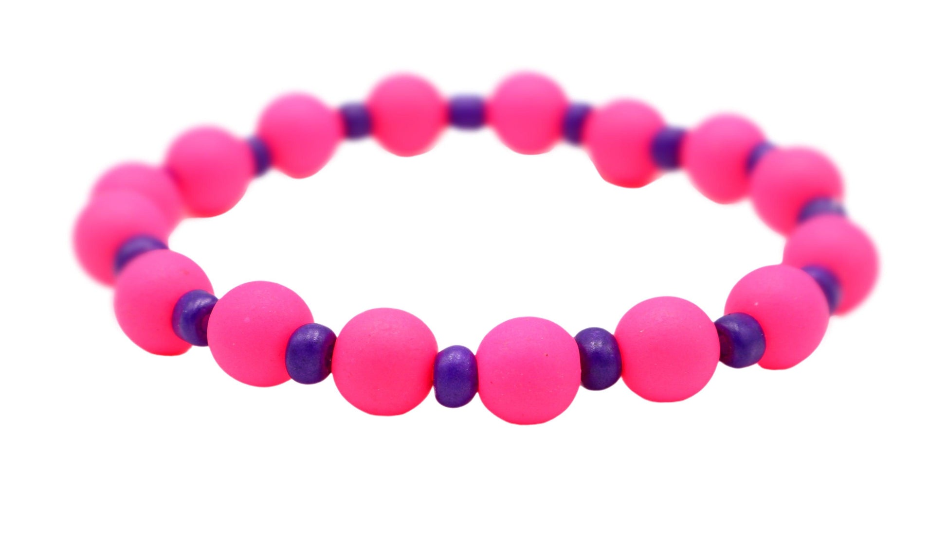 Festival Vibes and Hot Pink Lights Women's Fun and Bright Stretch Bracelet - Monkeysmojo