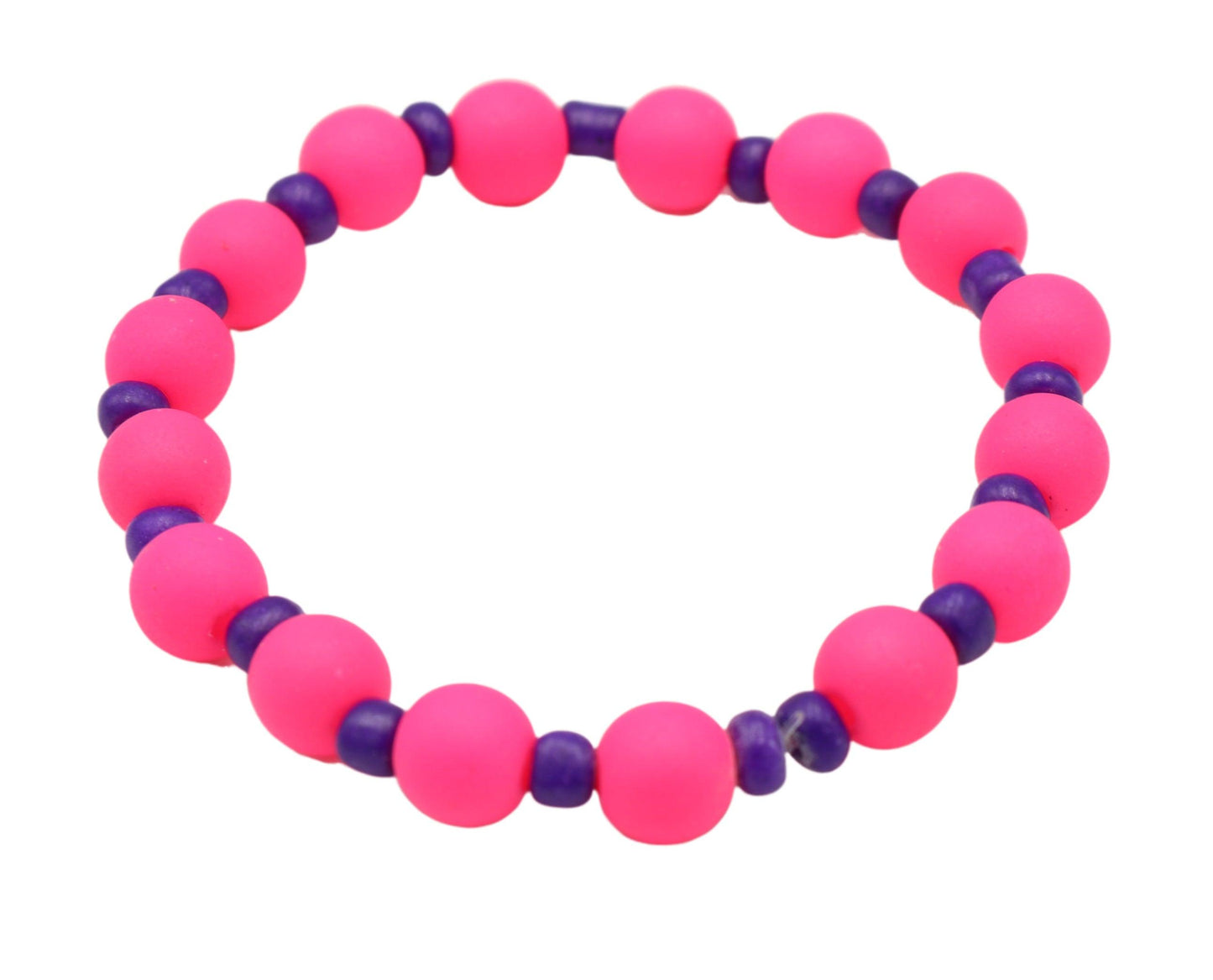 Festival Vibes and Hot Pink Lights Women's Fun and Bright Stretch Bracelet - Monkeysmojo
