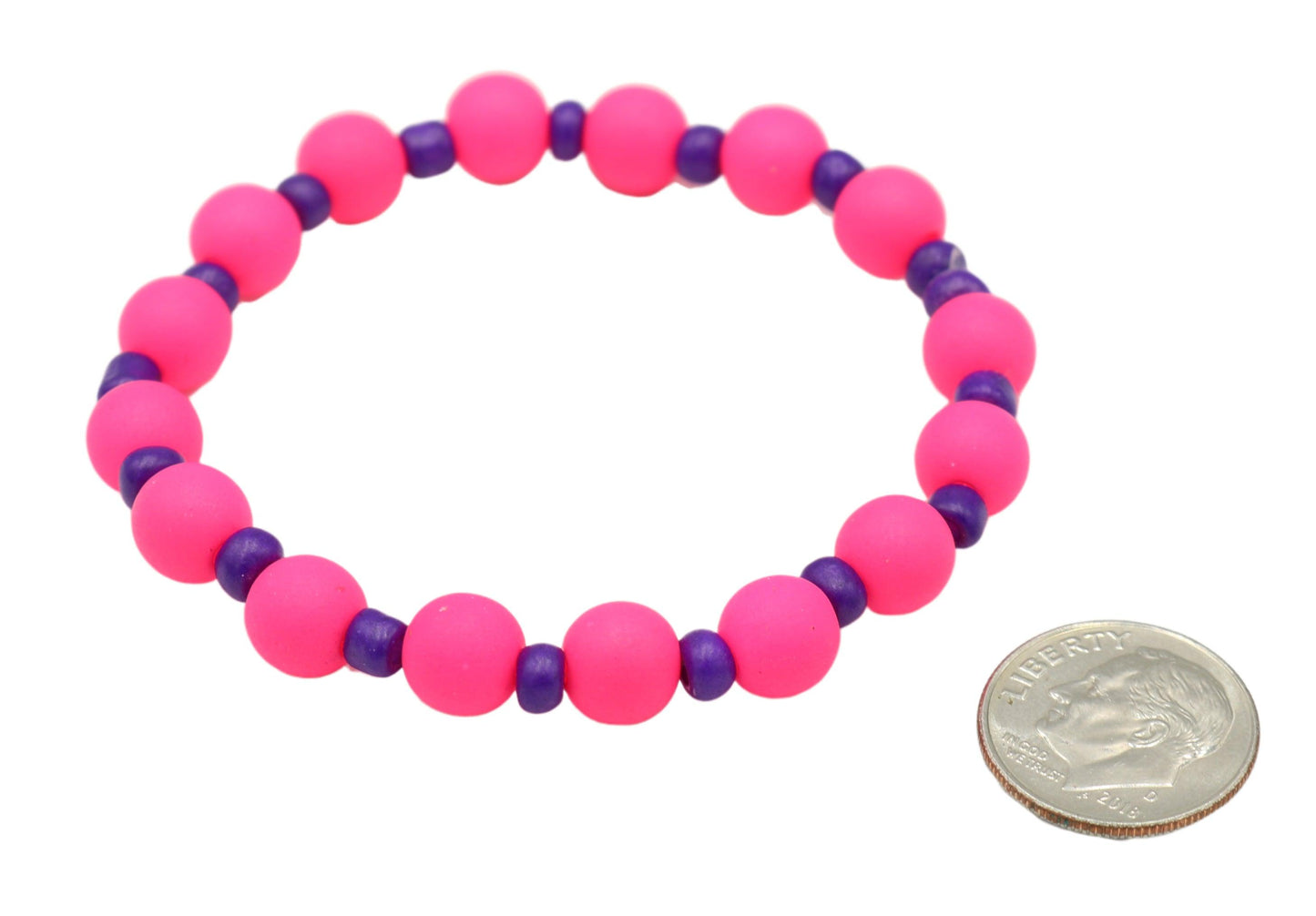 Festival Vibes and Hot Pink Lights Women's Fun and Bright Stretch Bracelet - Monkeysmojo