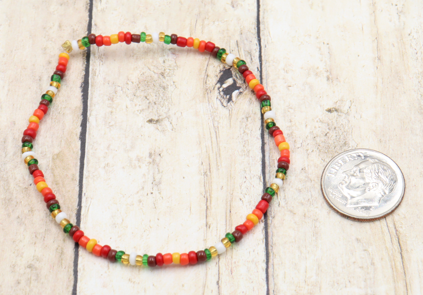 It's Turkey Time! Happy Thanksgiving and Autumn Hued Glass Bead Stack Bracelet by Monkey's Mojo