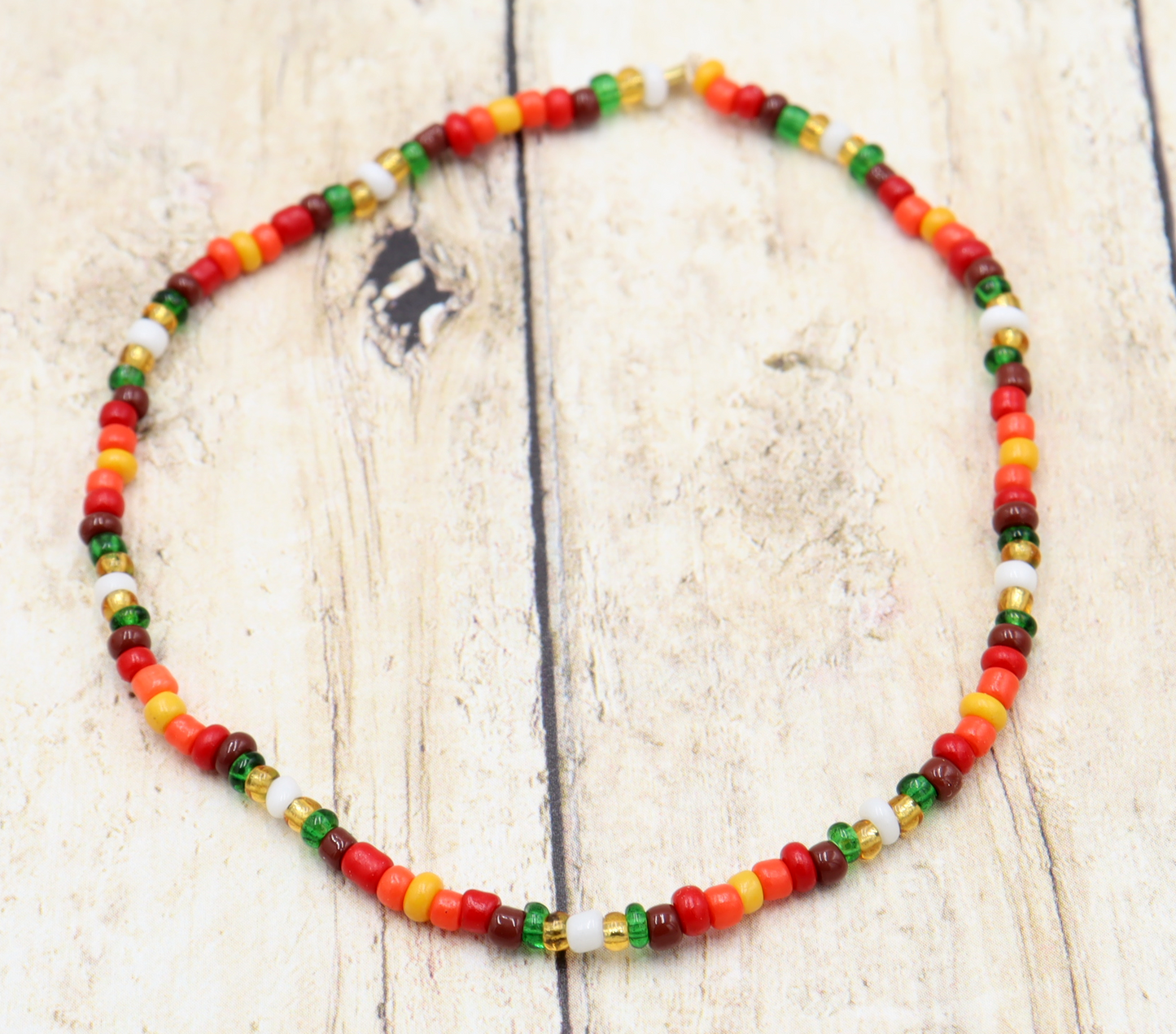 It's Turkey Time! Happy Thanksgiving and Autumn Hued Glass Bead Stack Bracelet by Monkey's Mojo