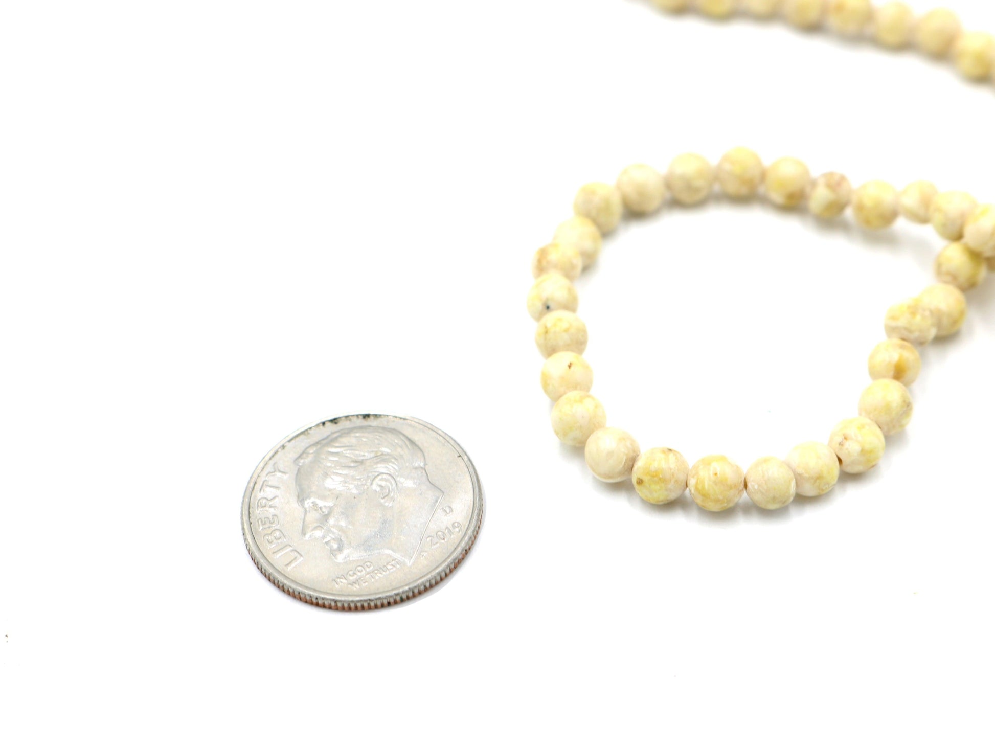 Vintage Inspired Women's Long Natural Tan (Brown + White) 4mm Round Stone 18" Necklace Boho Accent Necklace Fun 2022 Gift - Monkeysmojo