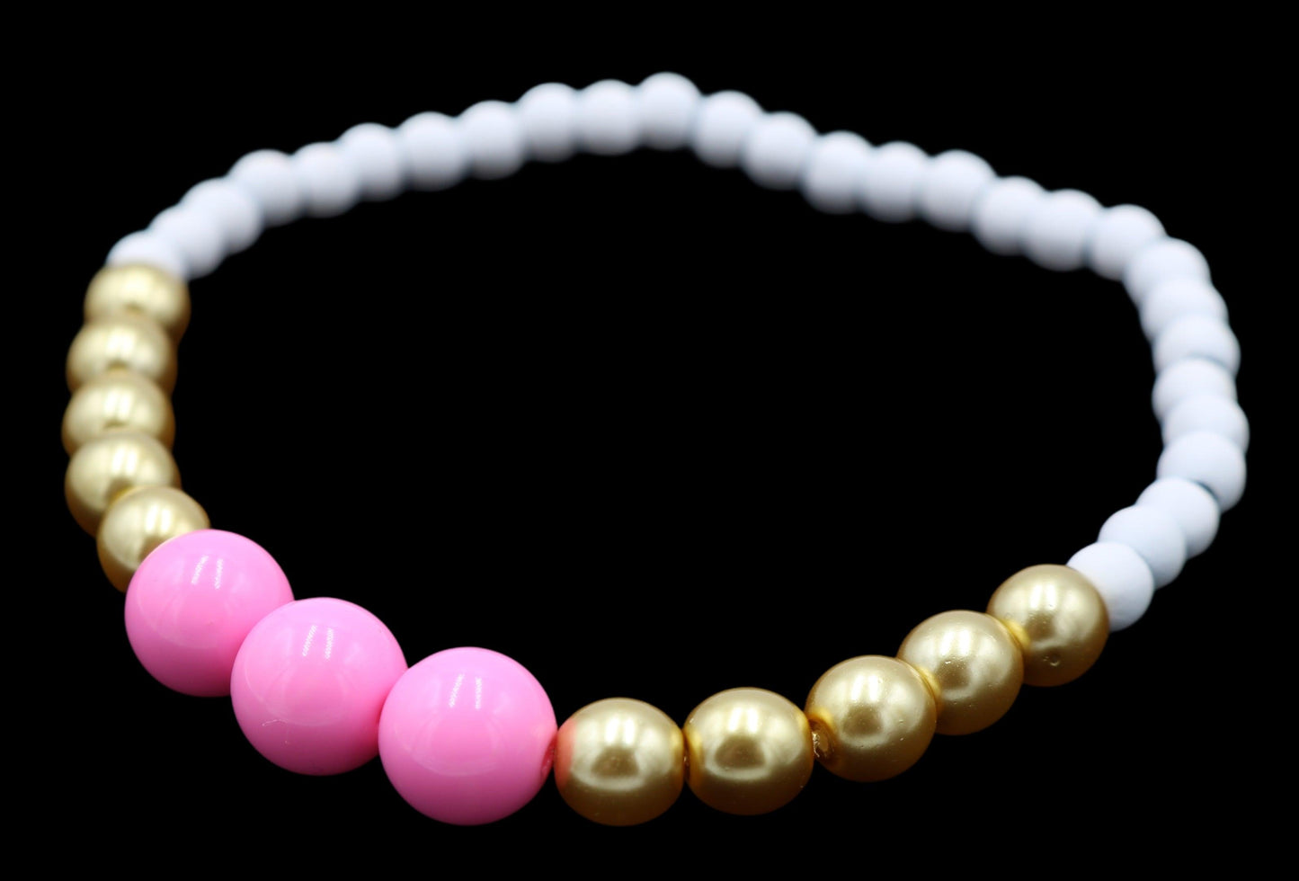 Hot Pink Bright White and Bold Gold You Go Girl Fun Women's Bracelet - Monkeysmojo
