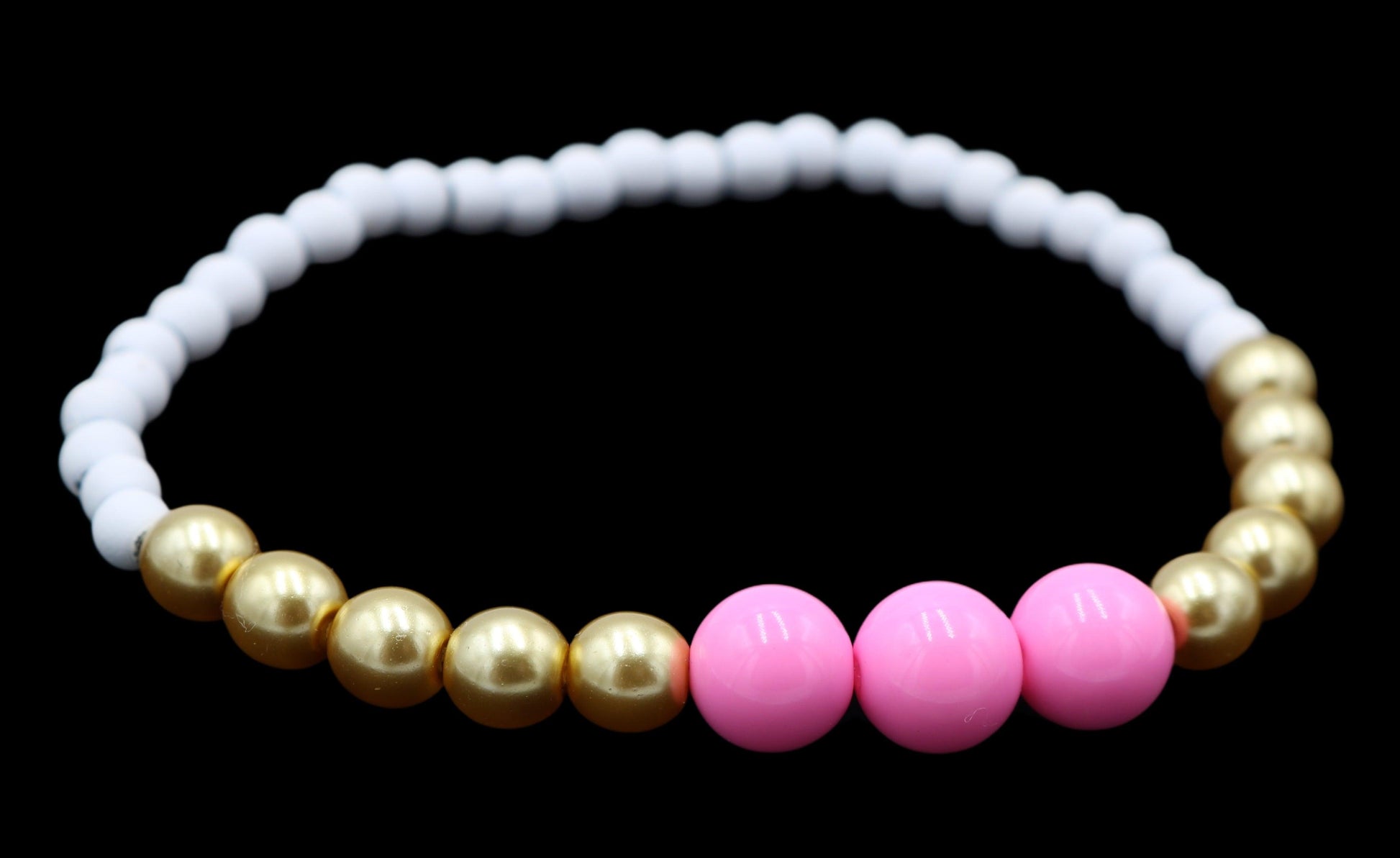 Hot Pink Bright White and Bold Gold You Go Girl Fun Women's Bracelet - Monkeysmojo