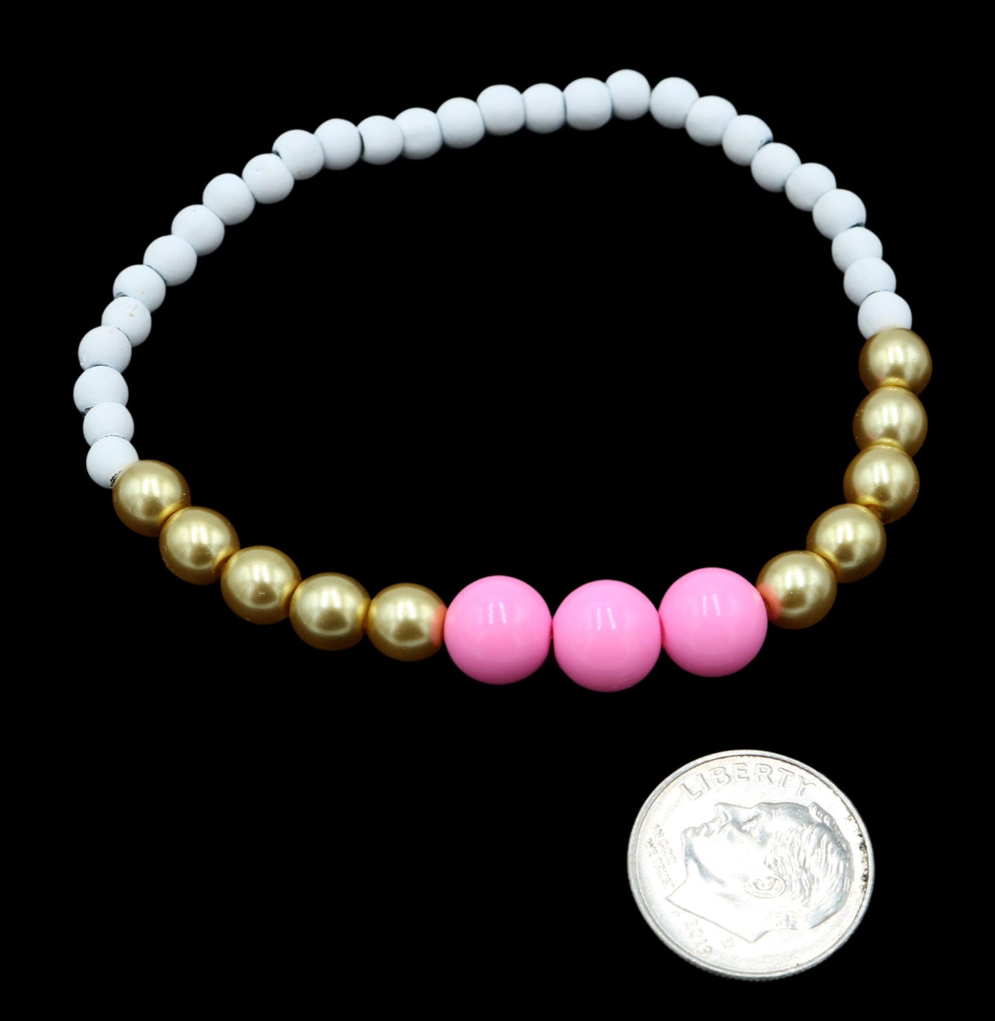 Hot Pink Bright White and Bold Gold You Go Girl Fun Women's Bracelet - Monkeysmojo