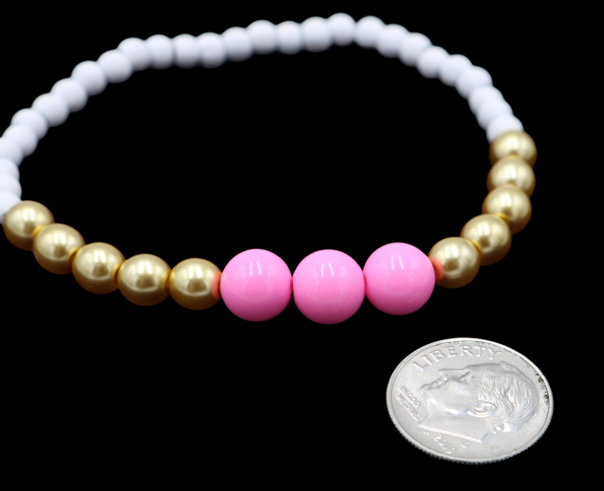 Hot Pink Bright White and Bold Gold You Go Girl Fun Women's Bracelet - Monkeysmojo