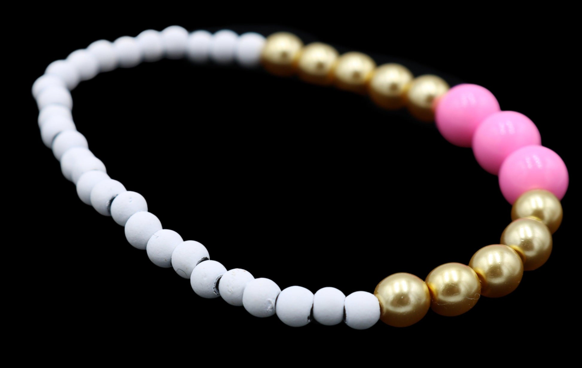 Hot Pink Bright White and Bold Gold You Go Girl Fun Women's Bracelet - Monkeysmojo