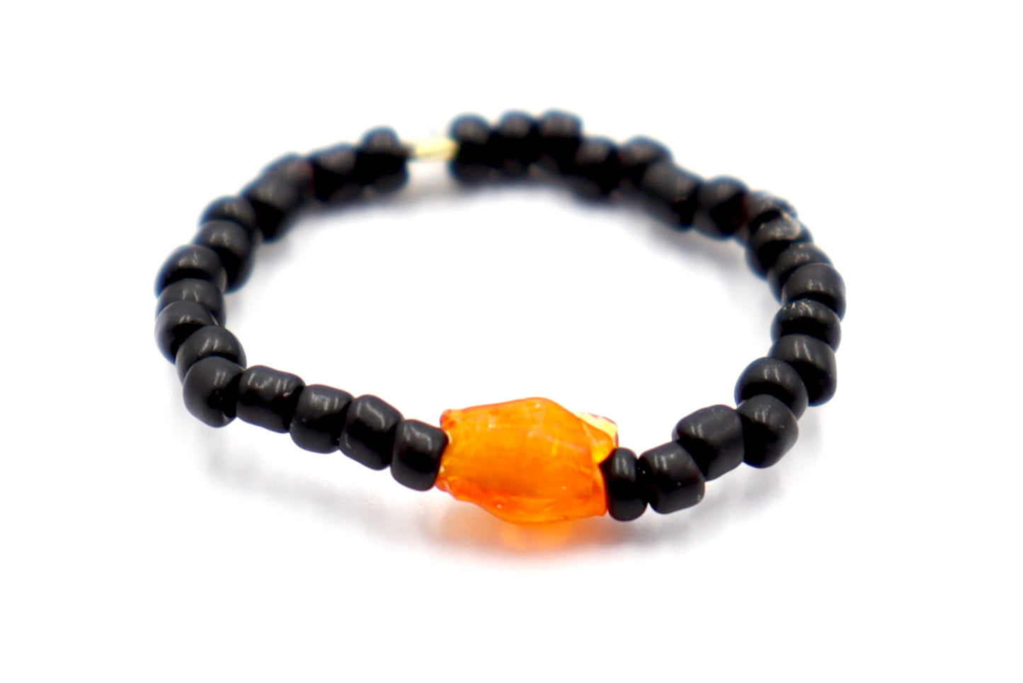Down to Clown It's The Great Pumpkin Halloween Black and Orange Stretch Ring by Monkey's Mojo