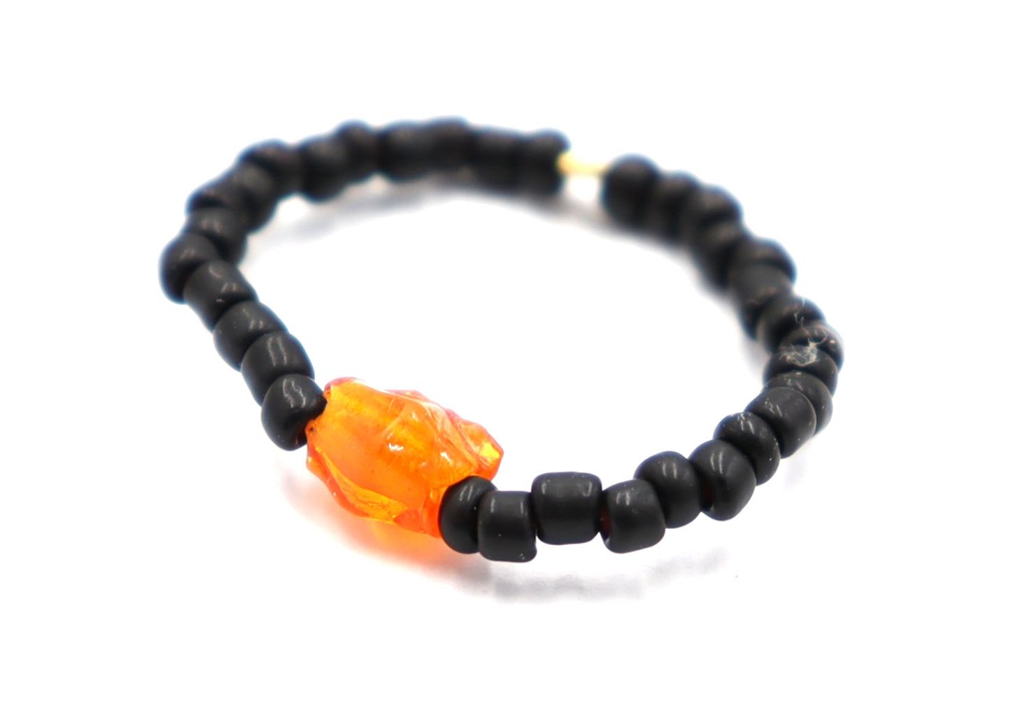 Down to Clown It's The Great Pumpkin Halloween Black and Orange Stretch Ring by Monkey's Mojo