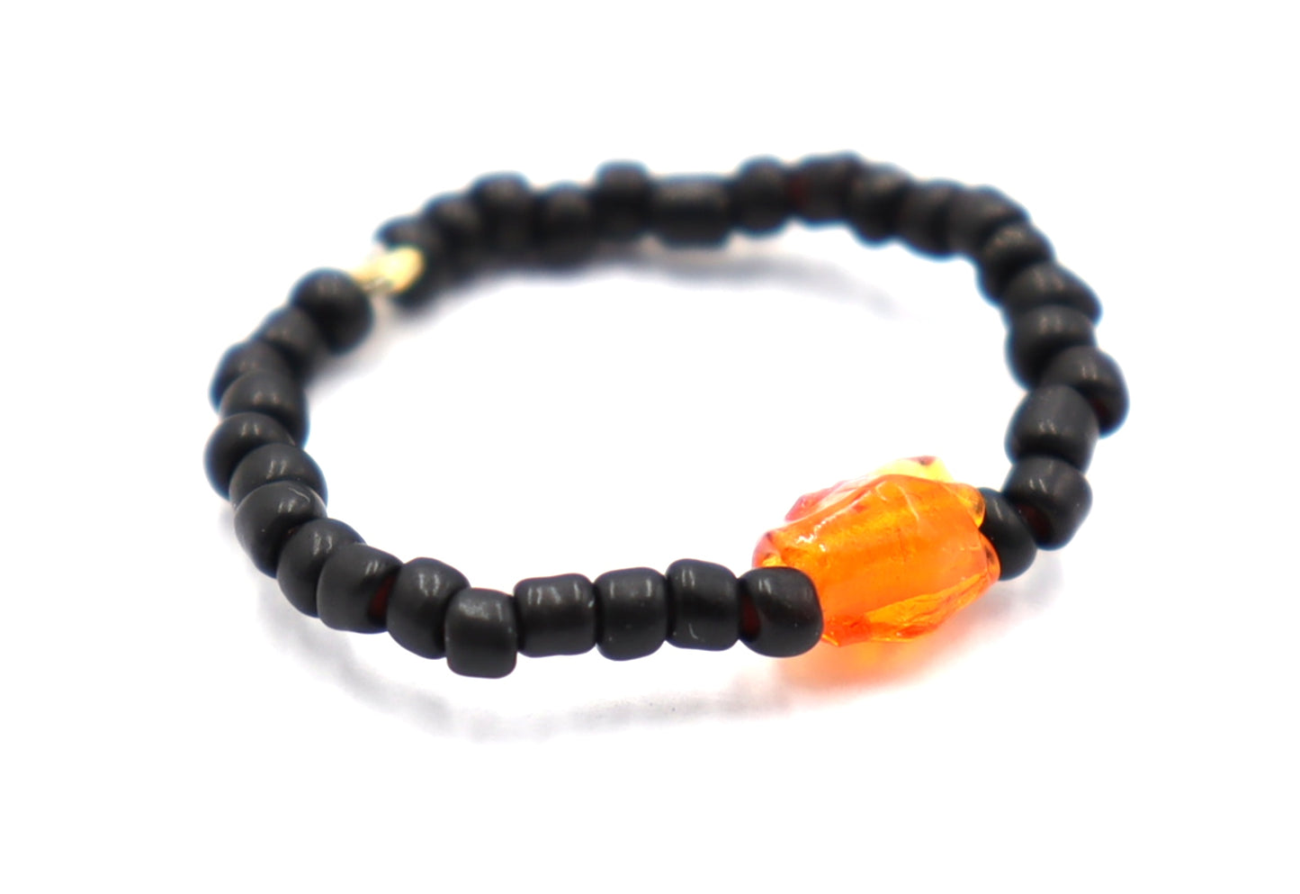 Down to Clown It's The Great Pumpkin Halloween Black and Orange Stretch Ring by Monkey's Mojo