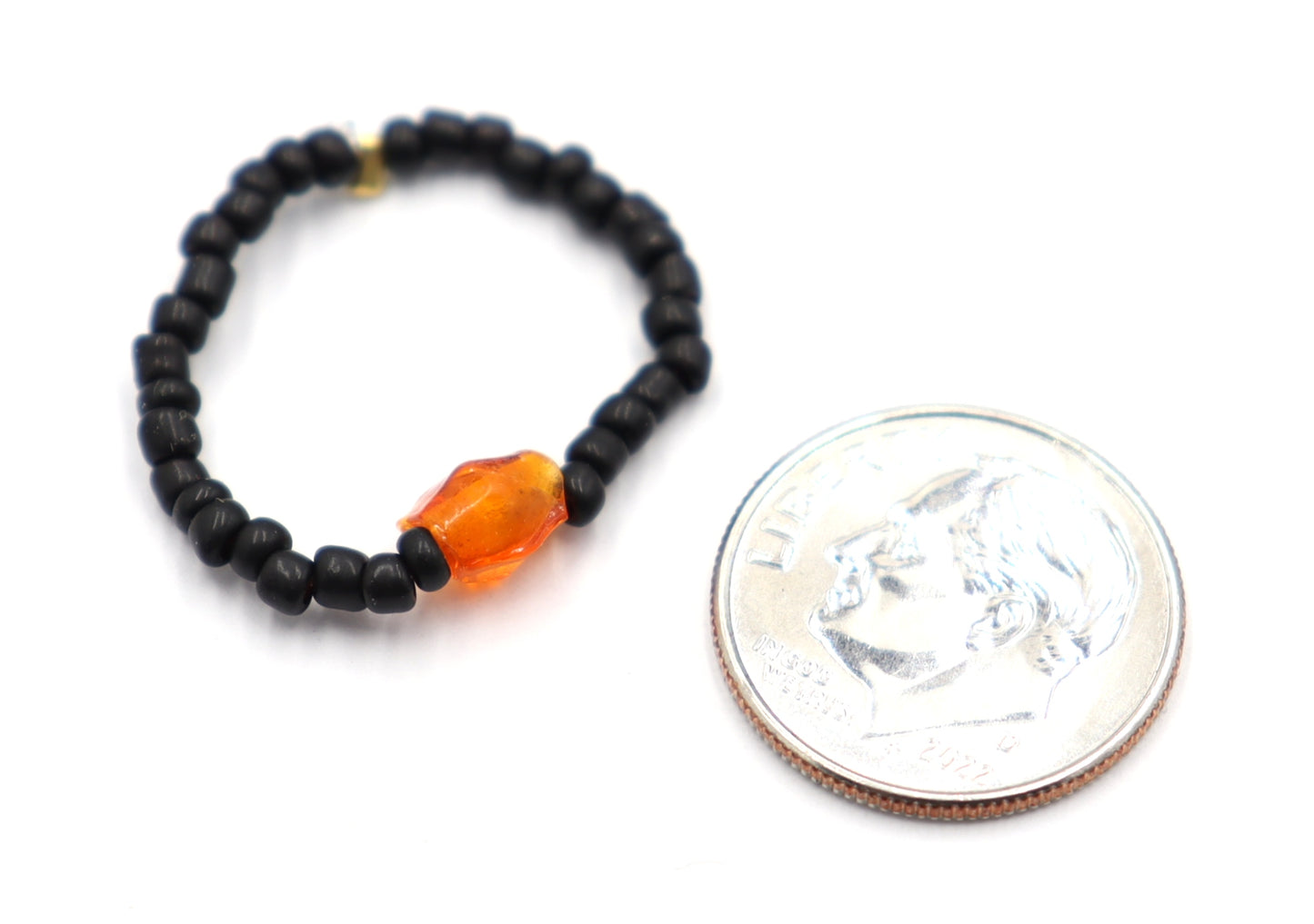 Down to Clown It's The Great Pumpkin Halloween Black and Orange Stretch Ring by Monkey's Mojo