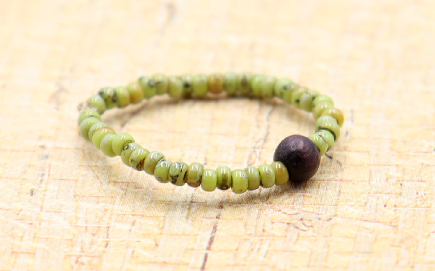 Witch's Hut in a Green Swamp - Green Gas and Oak Halloween Stretch Ring by Monkey's Mojo