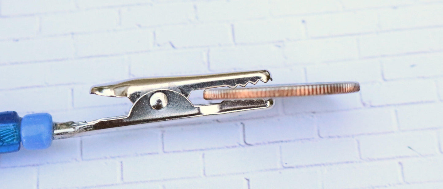 Cold as Blue Hued Ice Multi-Use Clip, Credit/Debit Card Holder Bracelet Helper Artisan Tool - Monkeysmojo