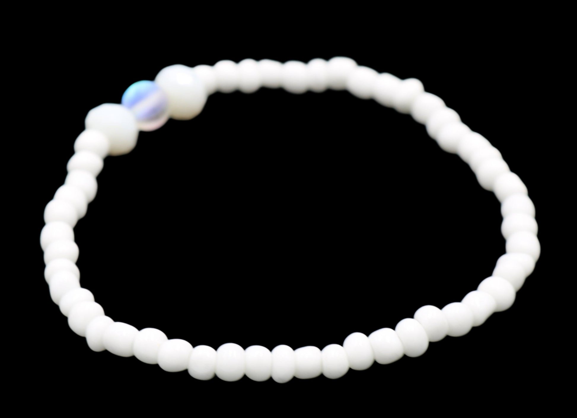 White Sea Foam and Mermaid Scales Women's Glass Bracelet - Monkeysmojo
