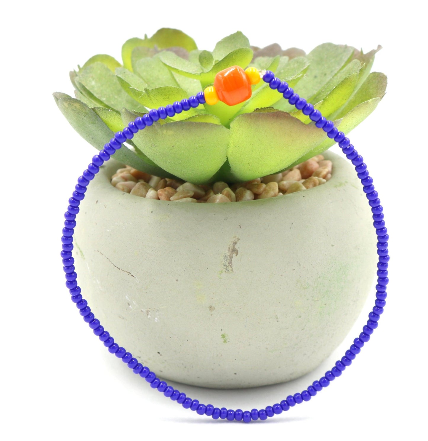 Orange Your Glad We Matched This with Blue Glass Bracelet - Monkeysmojo