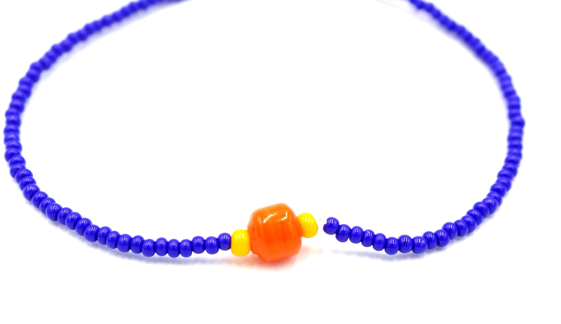 Orange Your Glad We Matched This with Blue Glass Bracelet - Monkeysmojo