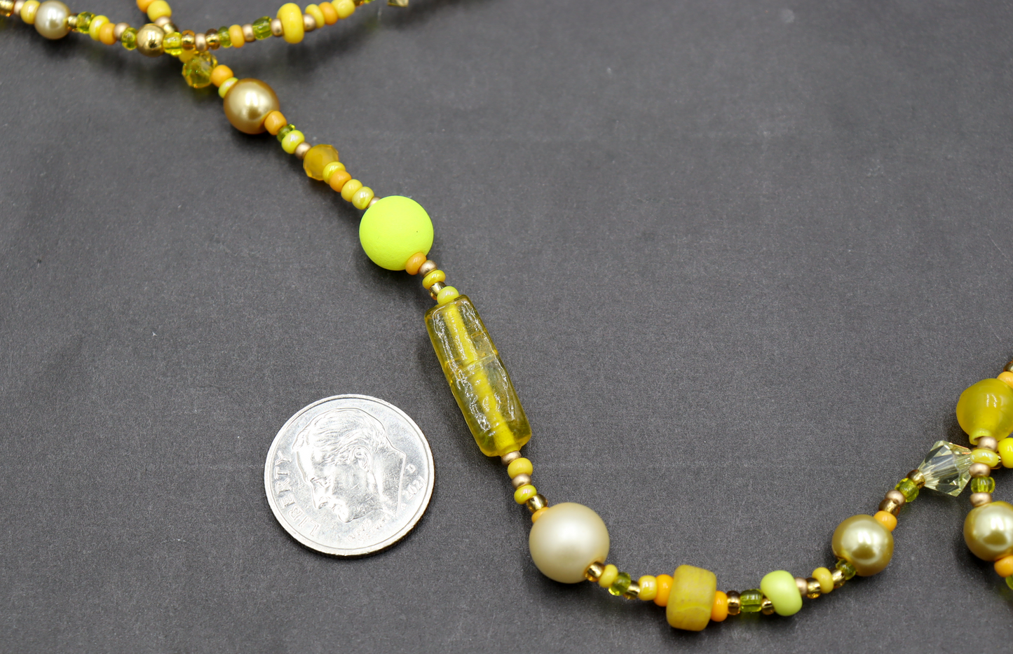 Call Me Mellow Yellow Long 36" Single Strand All Shades of Yellow Party Necklace by Monkey’s Mojo