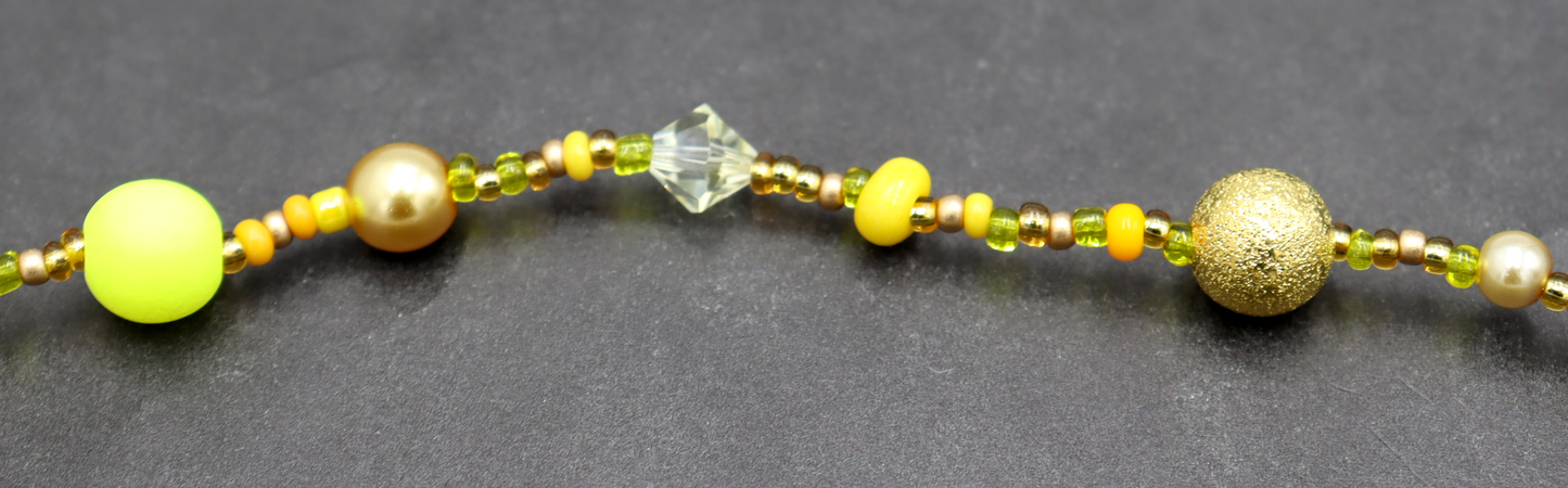 Call Me Mellow Yellow Long 36" Single Strand All Shades of Yellow Party Necklace by Monkey’s Mojo