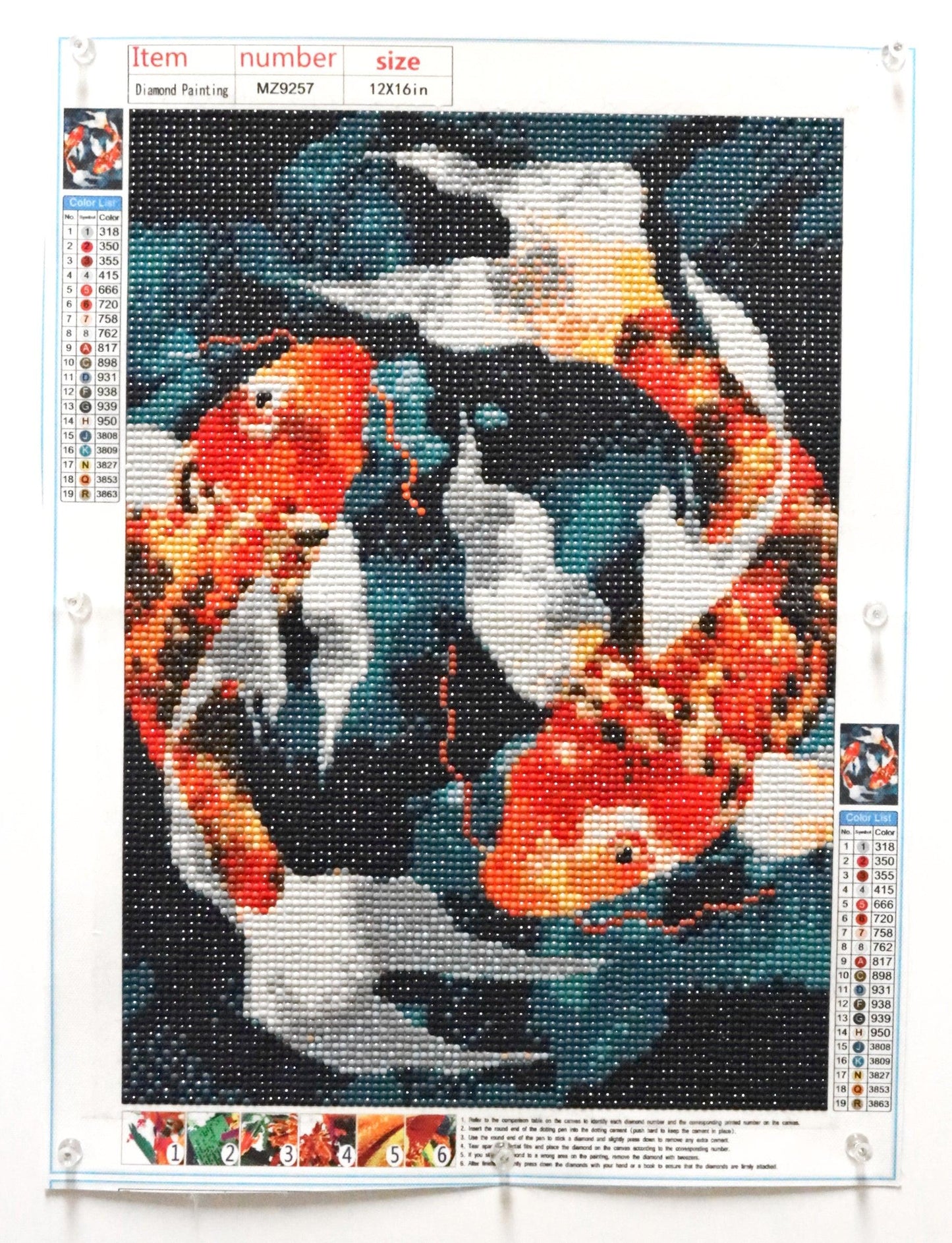 Don't Be Koi! Dance with the Fishes In Orange Oriental Delight 5D Diamond Art Bedazzled Wall Art - Monkeysmojo