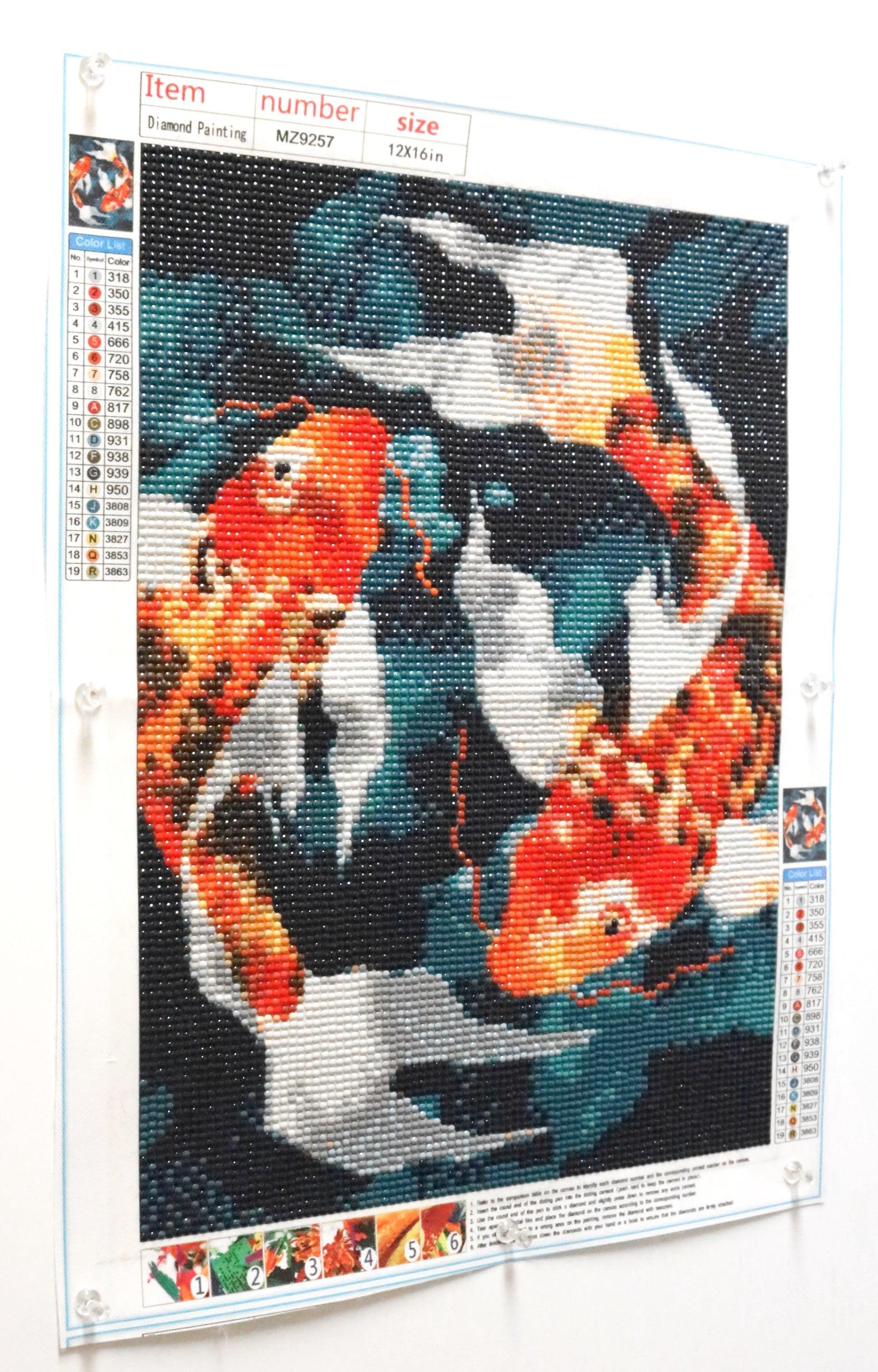 Don't Be Koi! Dance with the Fishes In Orange Oriental Delight 5D Diamond Art Bedazzled Wall Art - Monkeysmojo