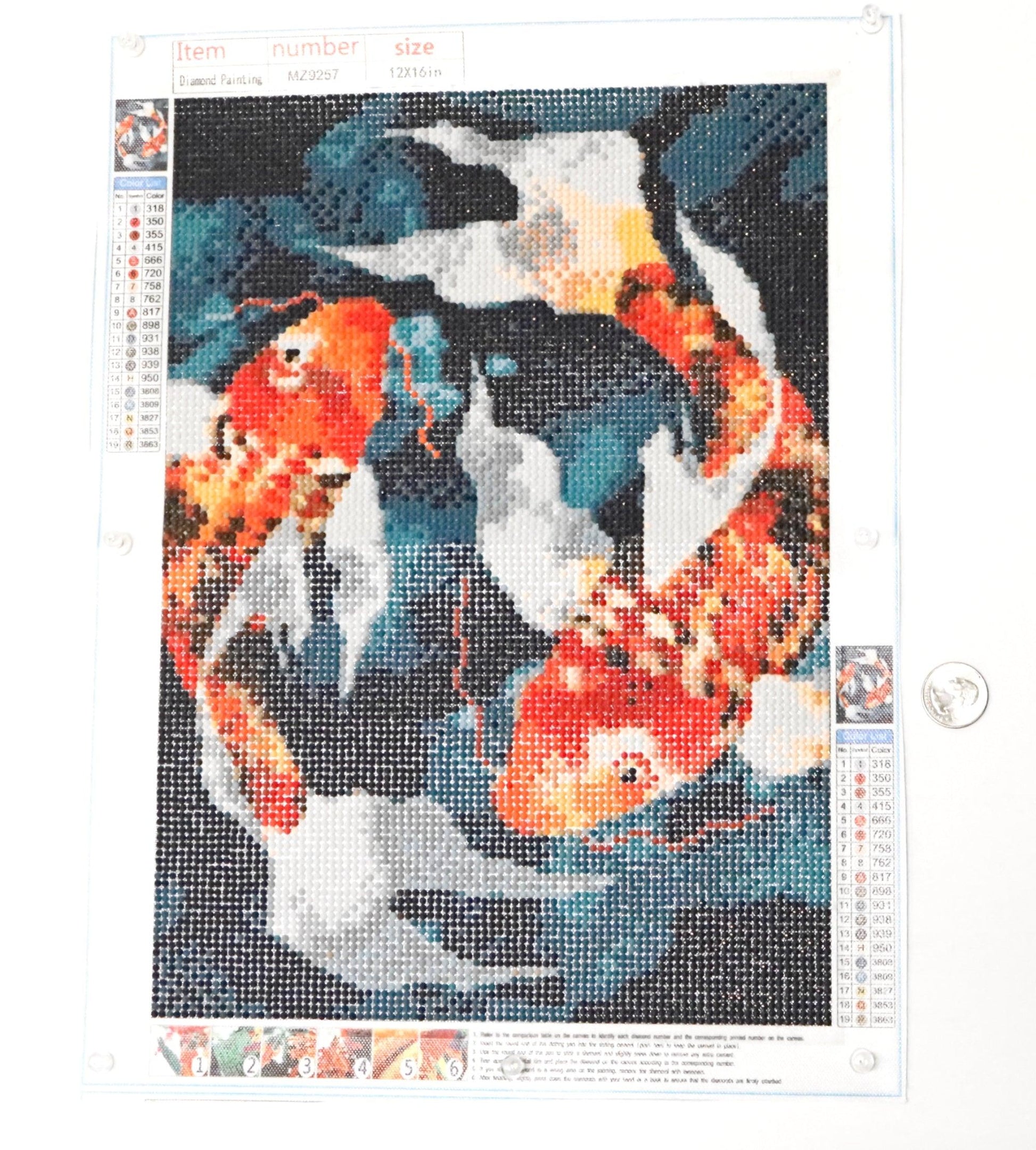 Don't Be Koi! Dance with the Fishes In Orange Oriental Delight 5D Diamond Art Bedazzled Wall Art - Monkeysmojo