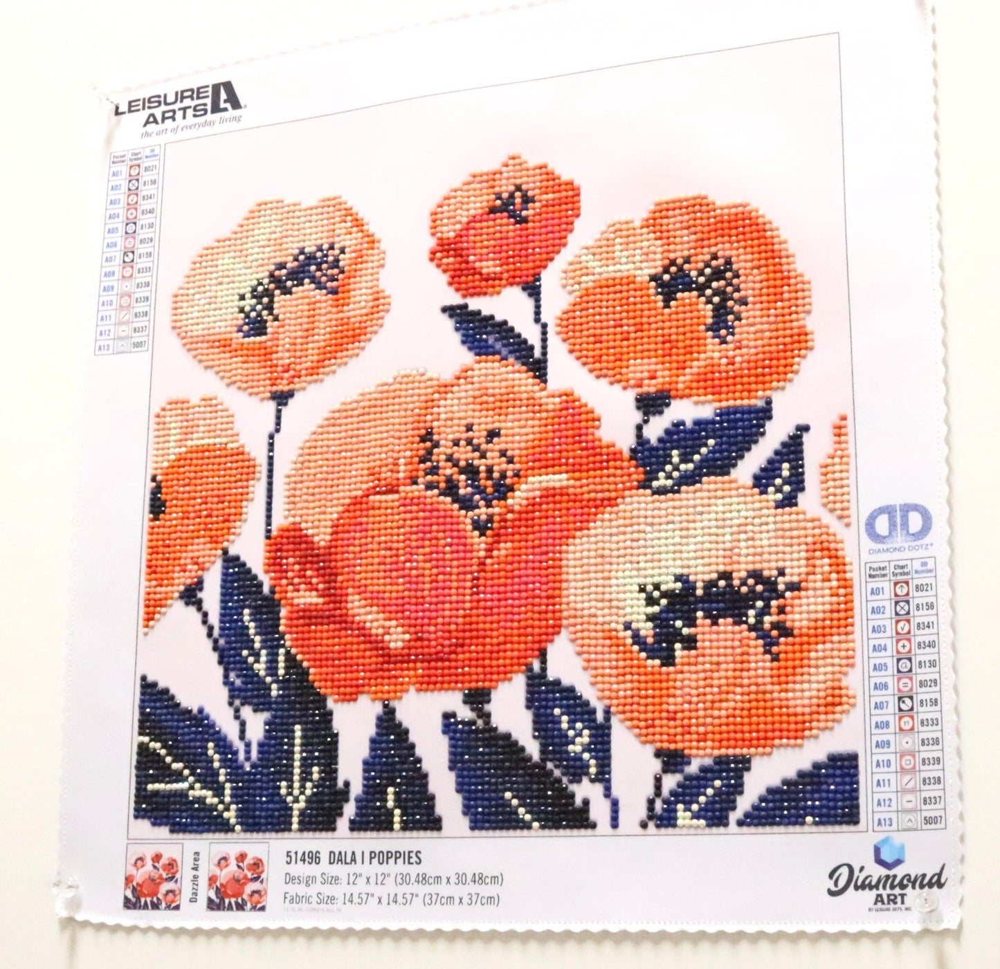 Poppy oh Poppy! Dancing 12" x 12" Iridescent 5D Diamond Dotz Poppy Floral Diamond Art - Monkeysmojo