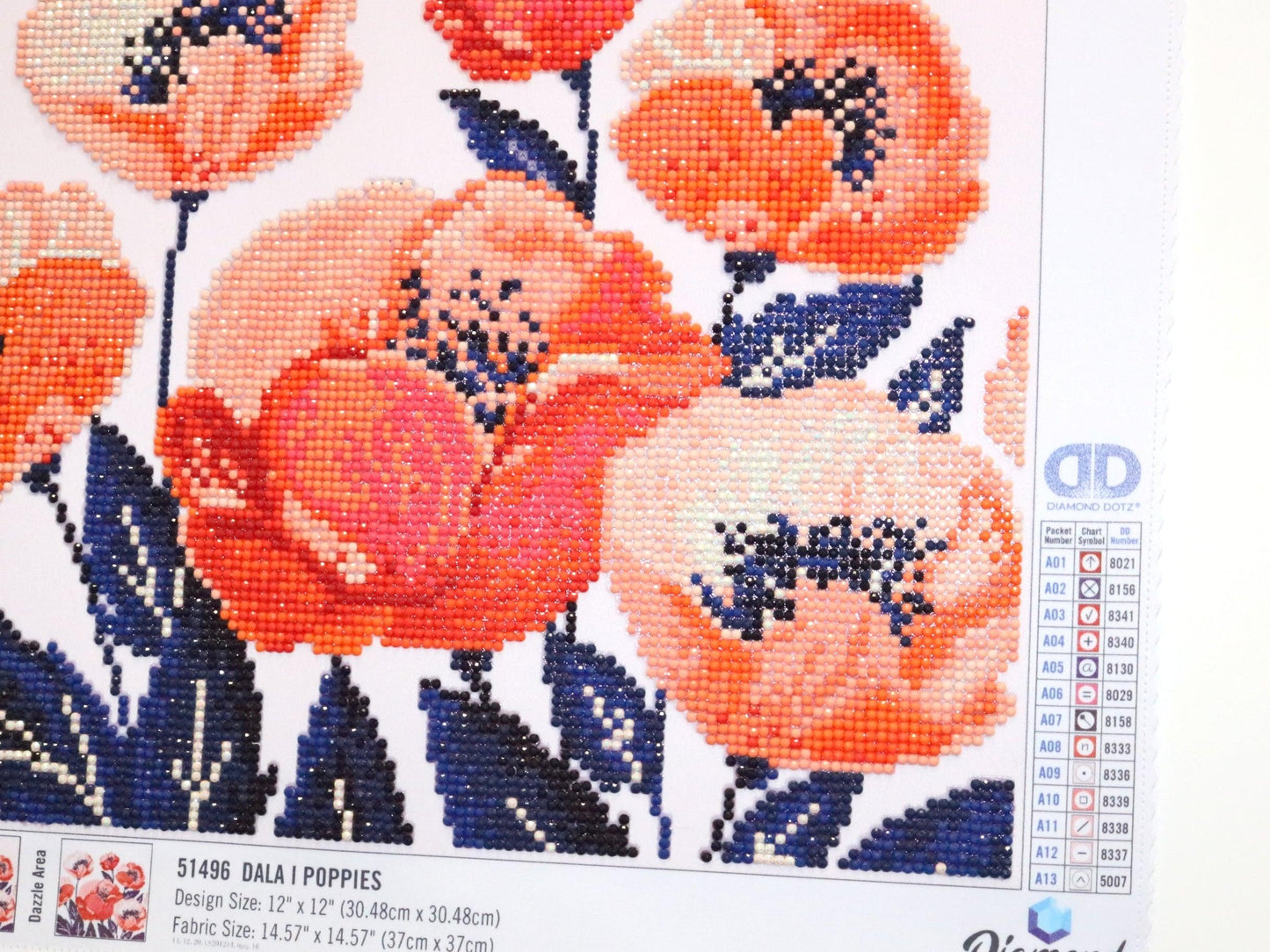 Poppy oh Poppy! Dancing 12" x 12" Iridescent 5D Diamond Dotz Poppy Floral Diamond Art - Monkeysmojo