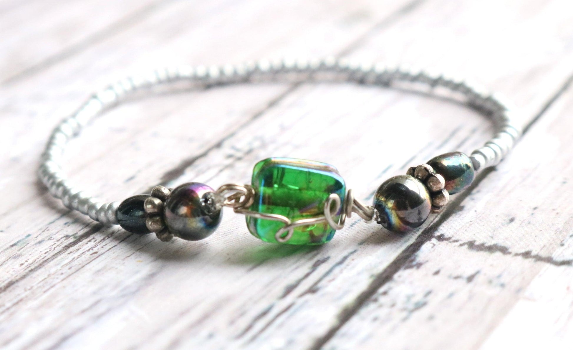 Is That A Beetle on Your Arm?? No Just an Amazing Bracelet - Beetle Me Up Glass Bracelet - Monkeysmojo