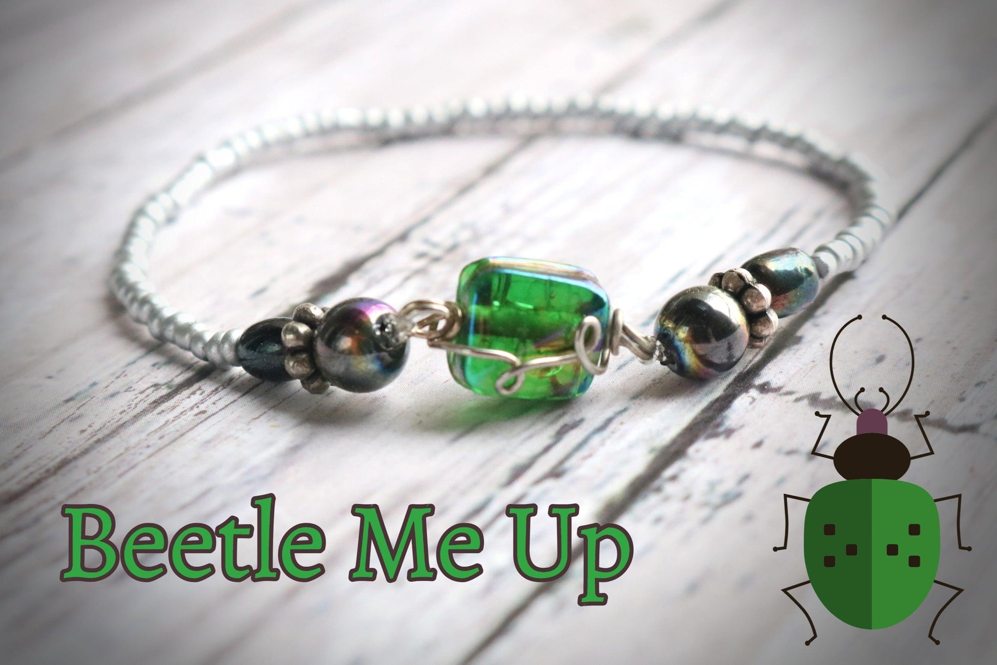 Is That A Beetle on Your Arm?? No Just an Amazing Bracelet - Beetle Me Up Glass Bracelet - Monkeysmojo