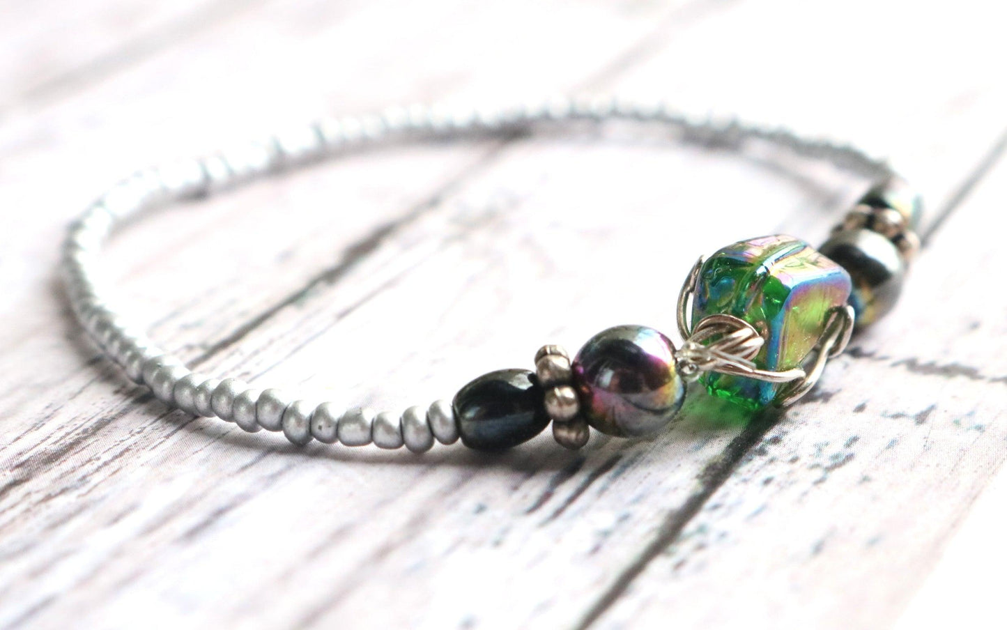 Is That A Beetle on Your Arm?? No Just an Amazing Bracelet - Beetle Me Up Glass Bracelet - Monkeysmojo