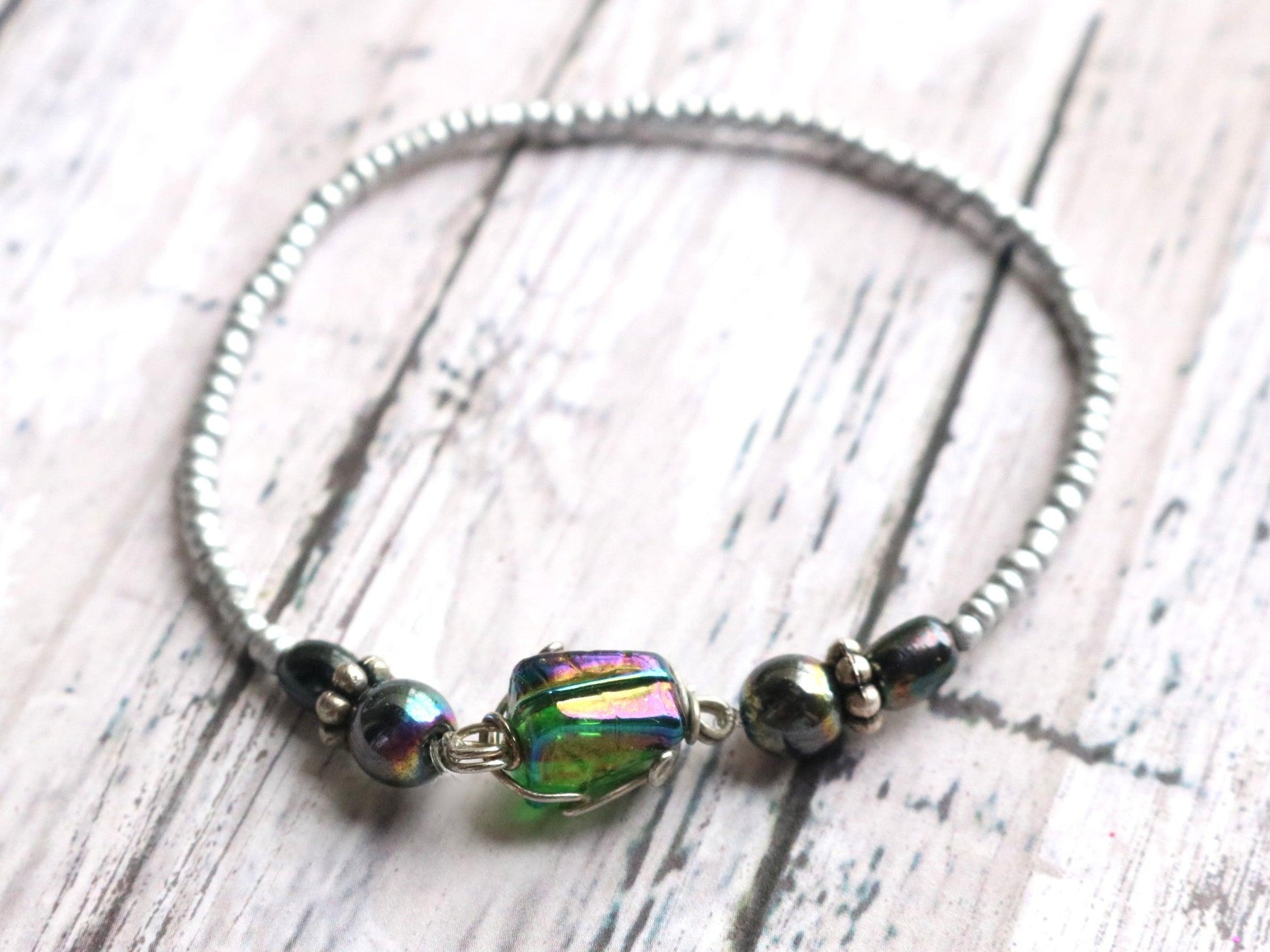 Is That A Beetle on Your Arm?? No Just an Amazing Bracelet - Beetle Me Up Glass Bracelet - Monkeysmojo