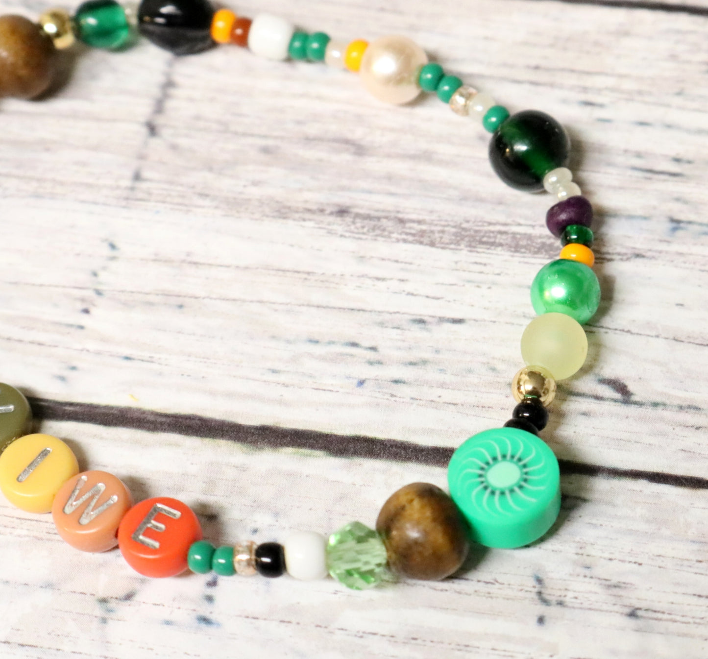 Kiwe Dreams - It's A Little Fruity - Kiwi Themed Handmade Artisan Bracelet by Monkey's Mojo