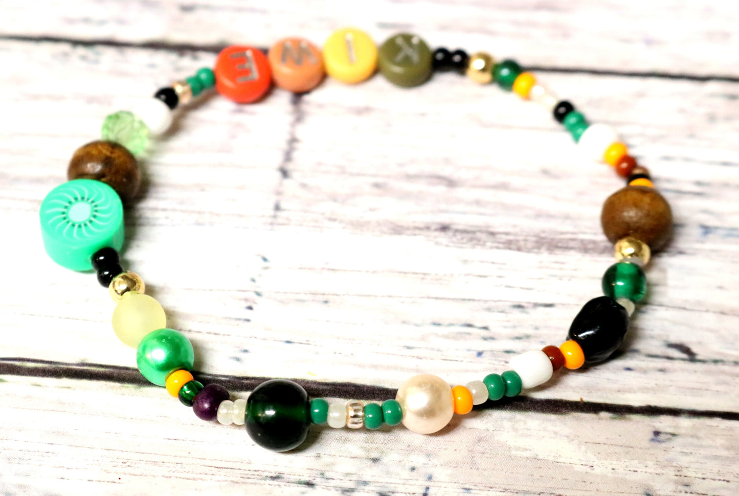 Kiwe Dreams - It's A Little Fruity - Kiwi Themed Handmade Artisan Bracelet by Monkey's Mojo