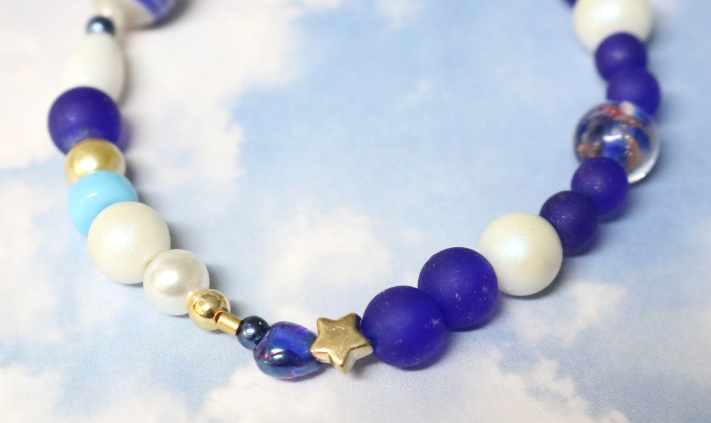 Your Grandmother's Blue and White China Inspired Handmade Artisan Bracelet by Monkey's Mojo