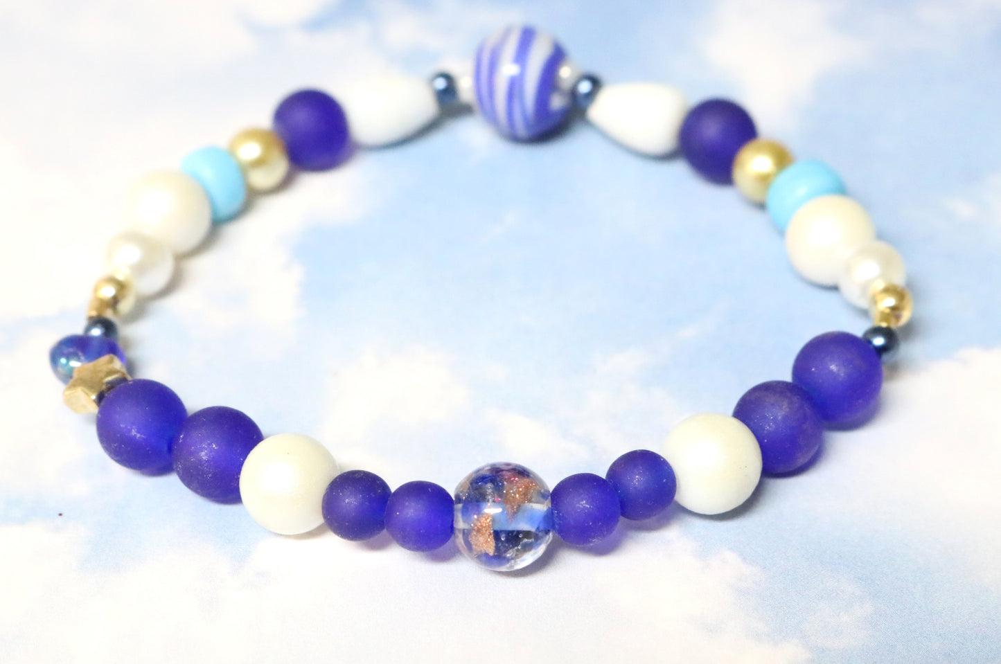 Your Grandmother's Blue and White China Inspired Handmade Artisan Bracelet by Monkey's Mojo