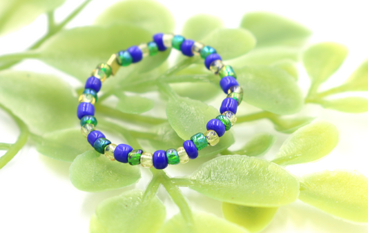 Van Gogh's Signature Palette Looks Great On Your Finger Glass Bead Stretch Ring by Monkey's Mojo