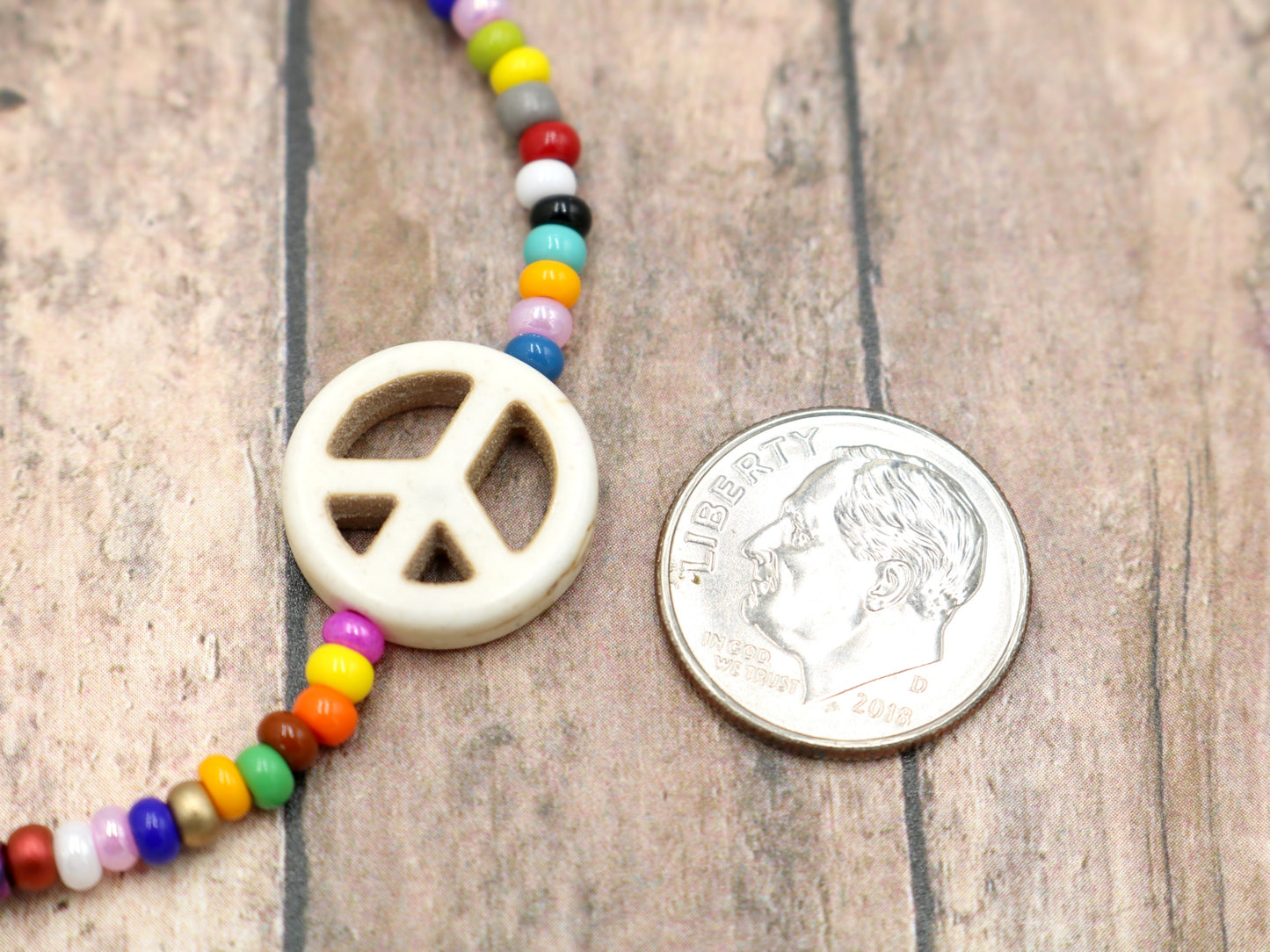 Holler For Howlite  Dove White Peace Be to You Assorted Seed Bead Glass Bracelet by Monkey's Mojo