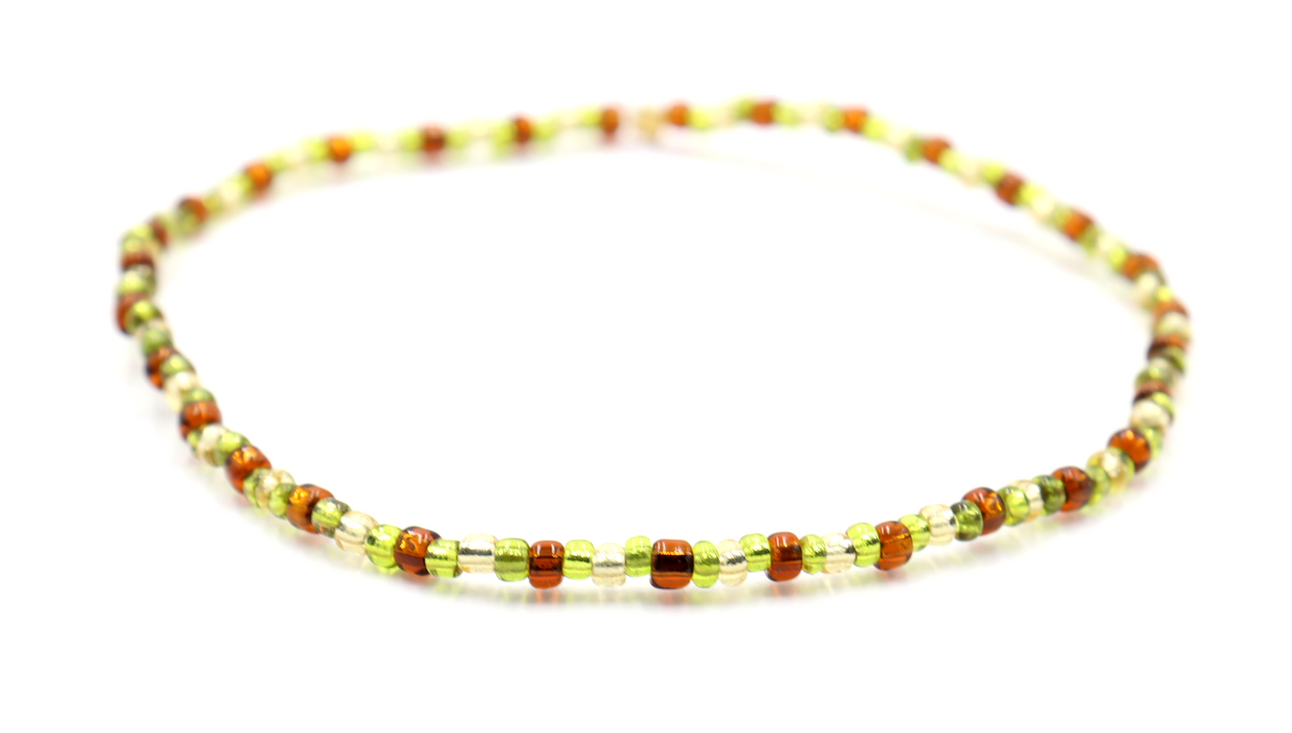 Harvest Pear - An Autumn Delight Women's Glass Bead Stretch Bracelet by Monkey's Mojo