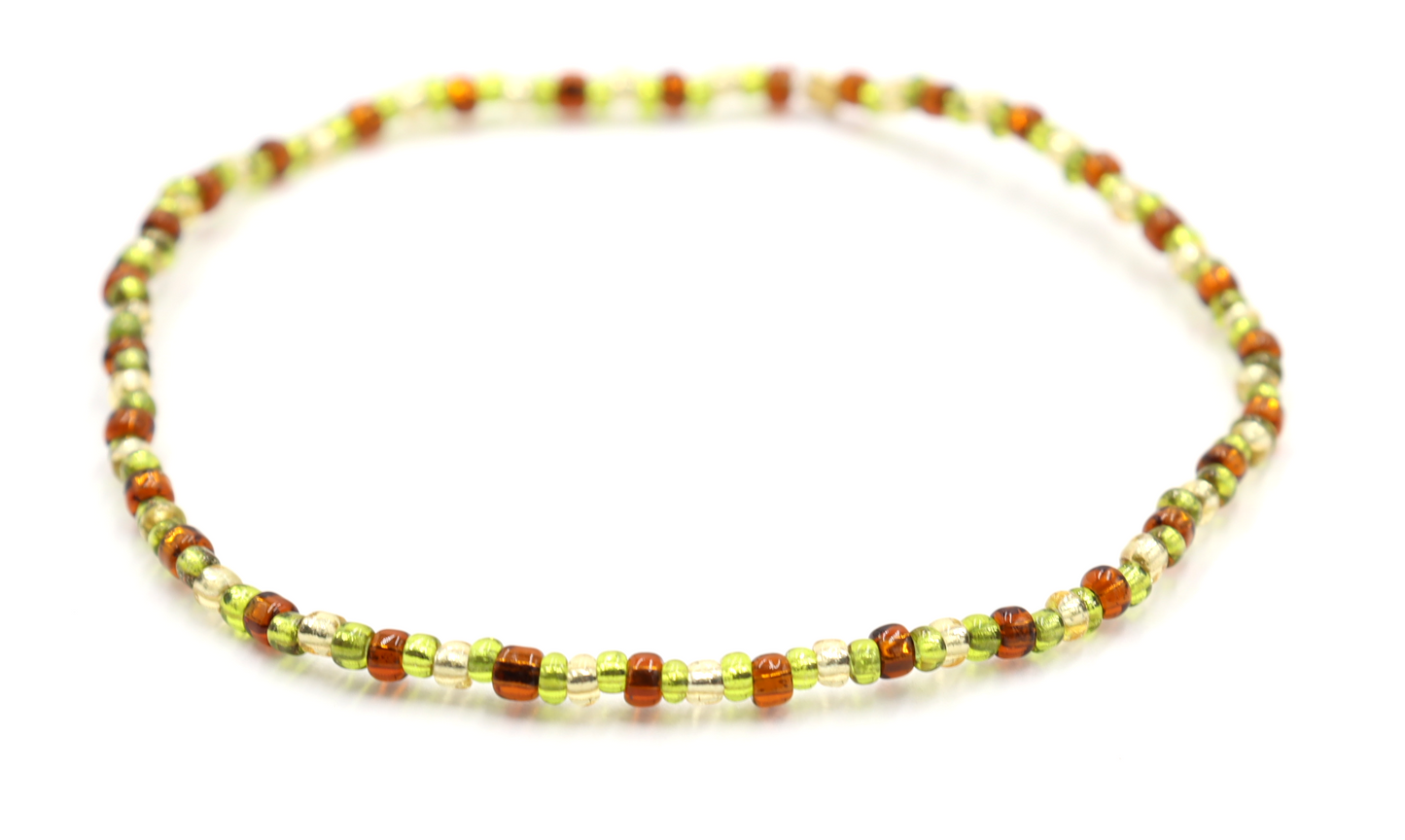 Harvest Pear - An Autumn Delight Women's Glass Bead Stretch Bracelet by Monkey's Mojo