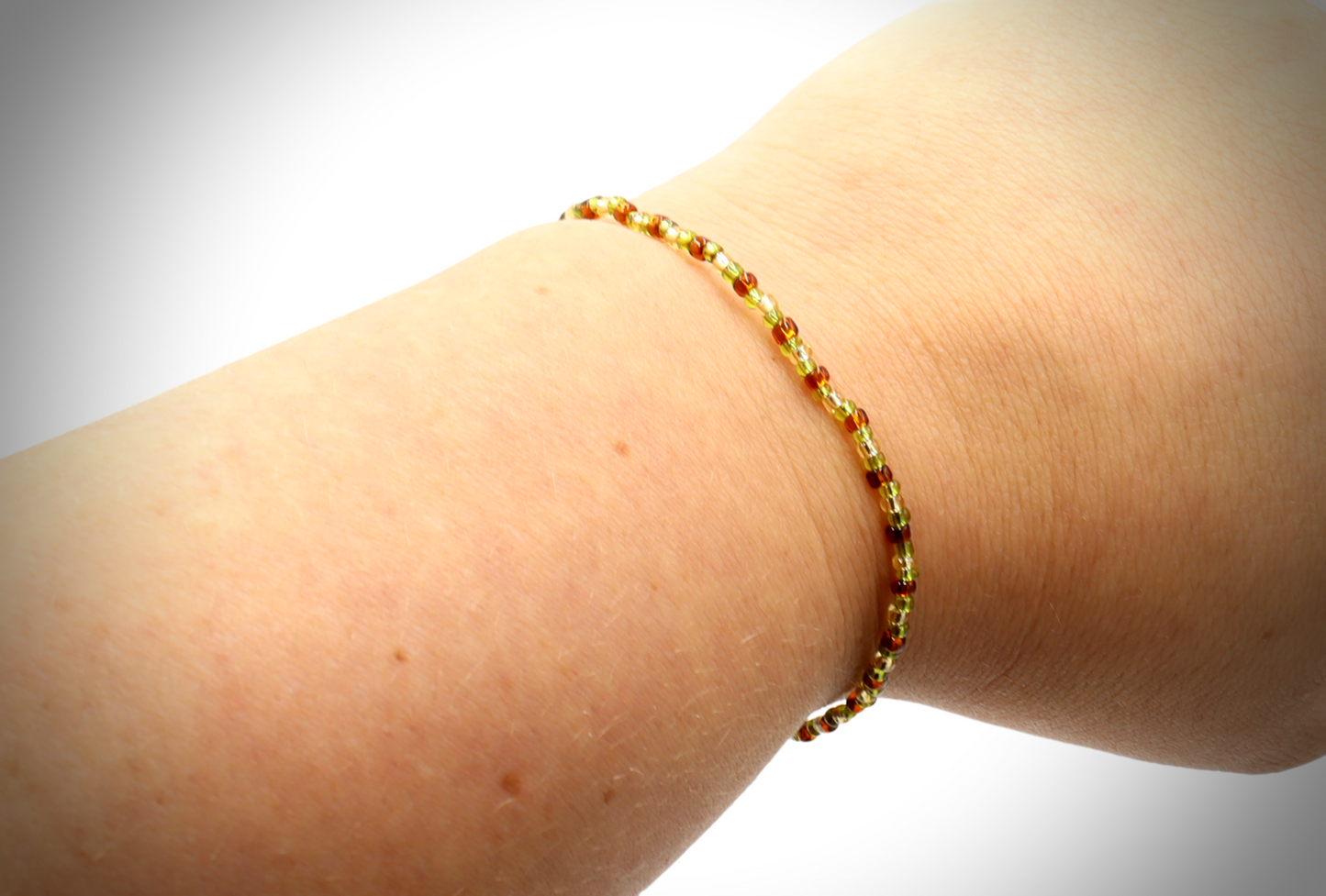 Harvest Pear - An Autumn Delight Women's Glass Bead Stretch Bracelet by Monkey's Mojo