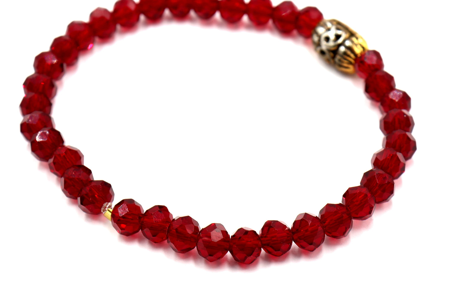 Autumn Crimson Red and Golden Leaf Sparkle Crystal Dream Bracelet by Monkey's Mojo