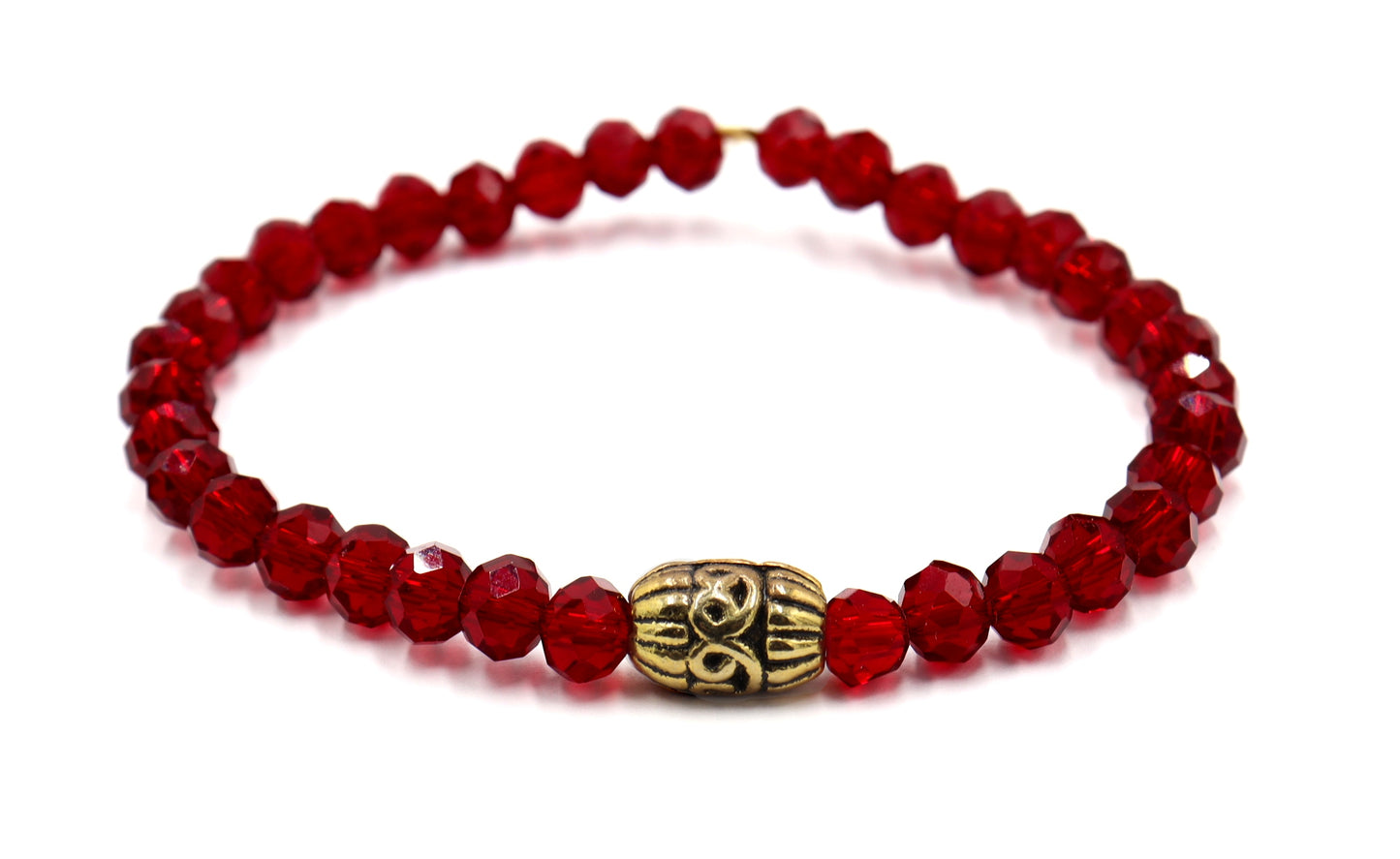 Autumn Crimson Red and Golden Leaf Sparkle Crystal Dream Bracelet by Monkey's Mojo