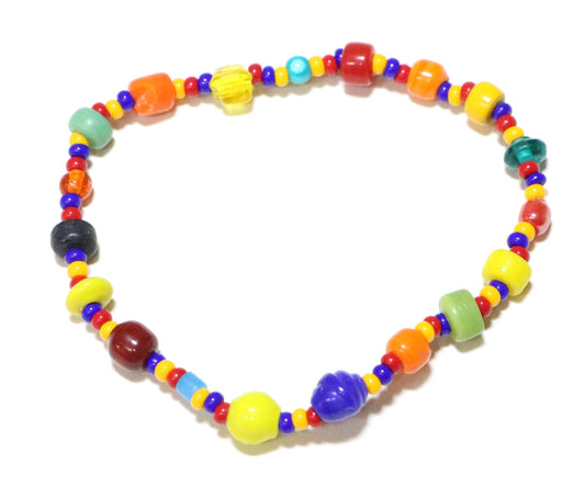 One of a Kind All the Colors Art Glass Handmade Women's Bracelet - Monkeysmojo