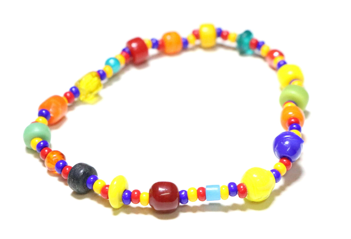 One of a Kind All the Colors Art Glass Handmade Women's Bracelet - Monkeysmojo