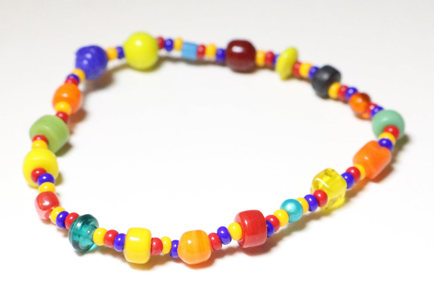 One of a Kind All the Colors Art Glass Handmade Women's Bracelet - Monkeysmojo