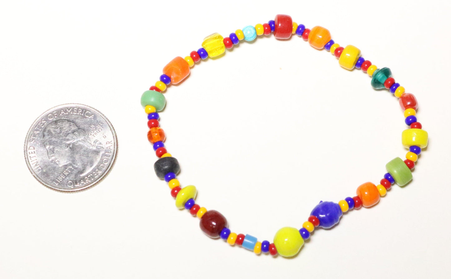 One of a Kind All the Colors Art Glass Handmade Women's Bracelet - Monkeysmojo